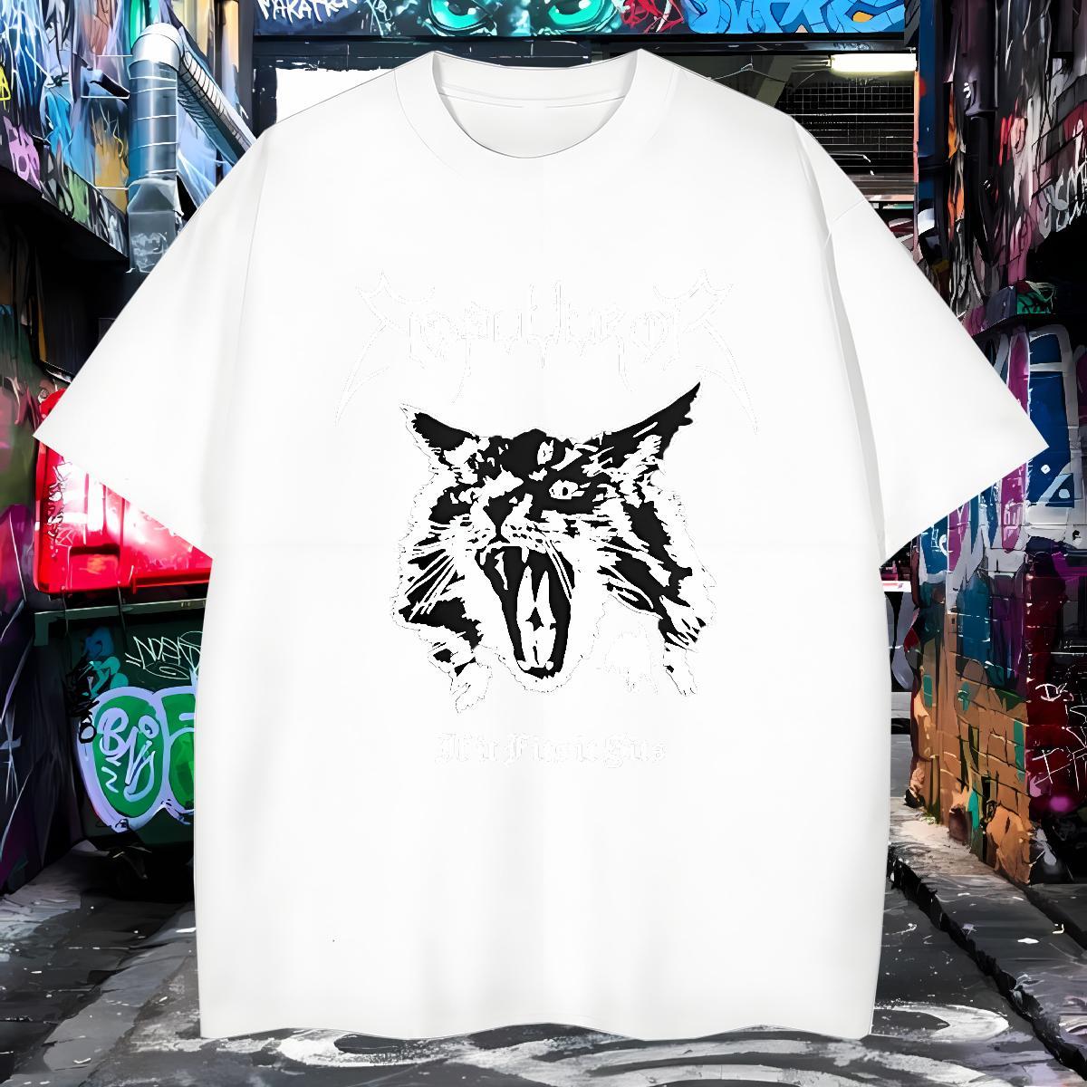 Designer T-Shirts for Men 230g 100% Cotton ferocity Hip Hop Street Clothings Breathable Short Sleeve Soft Tshirt for Man Woman Anime