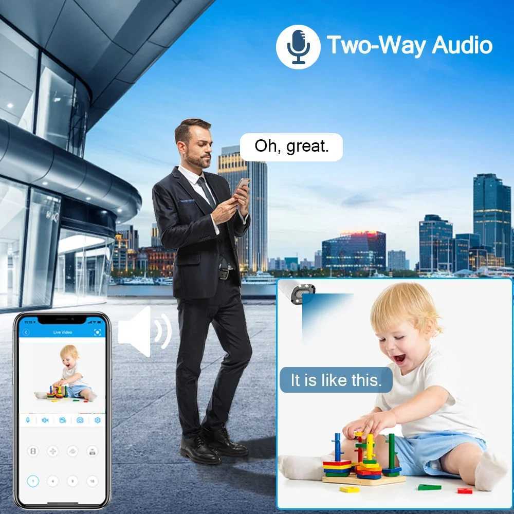 4K Bulb WIFI Camera Dual Lens Indoor Surveillance Auto Tracking Wireles PTZ IP Camera Smart Home CCTV Security Monitor CameraM240806