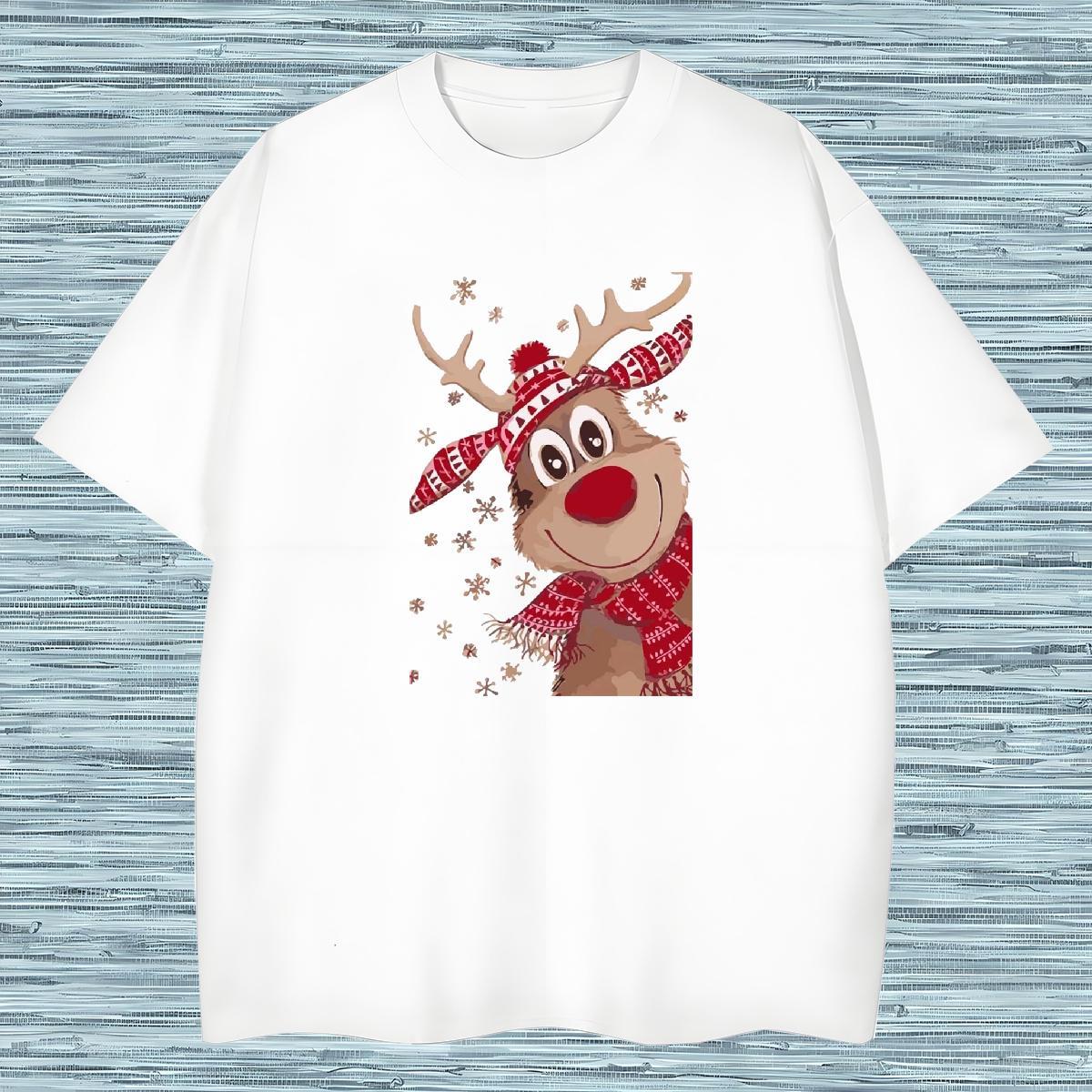 Man T Shirts 230g Cotton Christmas Street Breathable Anime Print Mens Tshirts Wholesale Classic Tees