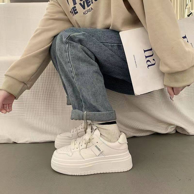 Thick soled small white shoes for women's 2024 new versatile ins high rise student casual sports Trainers