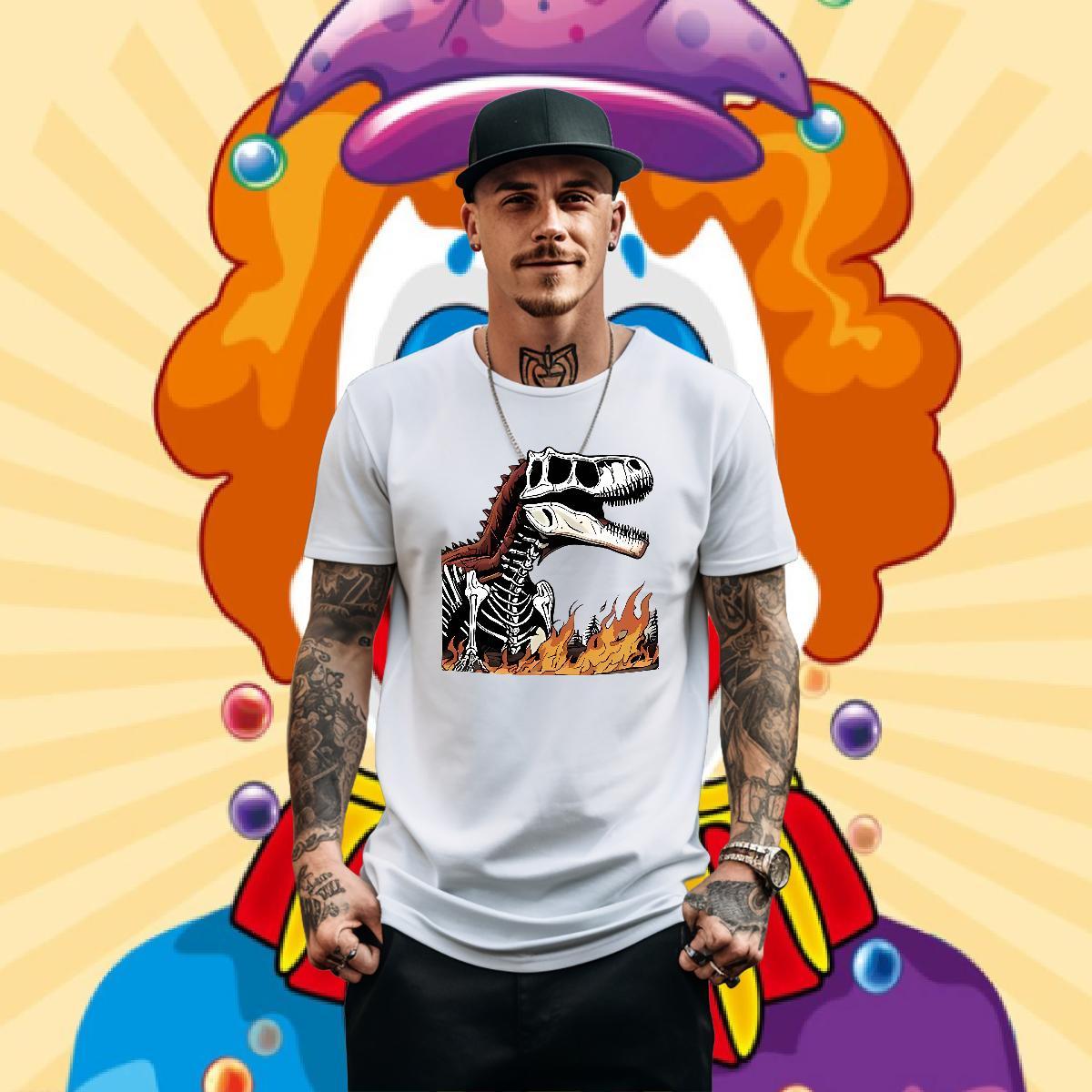 2024 New T-Shirts 230g Cotton halloween Casual Daily Wear Clothings Breathable Unisex Men Tshirts Black White