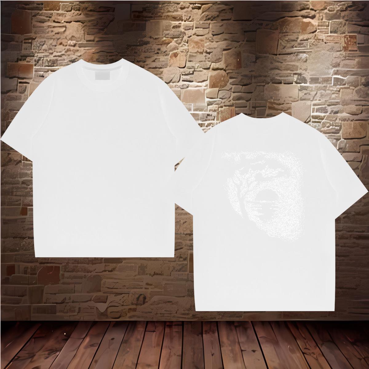 Casual New T-Shirts 230g Cotton tree Street Tops Round Neck Short Sleeve High Quality Men Tshirts Black Oversized