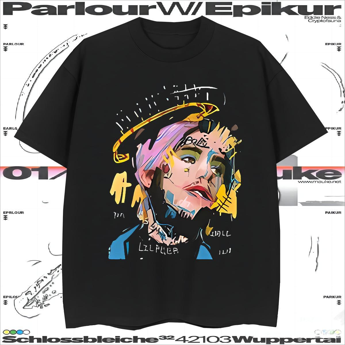 T shirt 230g 100% Cotton portrait Hip Hop Breathable Crew Neck Oversized Mens Tshirts Fashion Loose Tops Tees