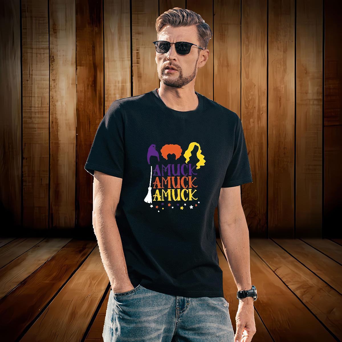 T-Shirts for Men 230g Cotton halloween Sport O-Neck Short Sleeve DIY Printed Tshirts Designer Fashion Classic Polos