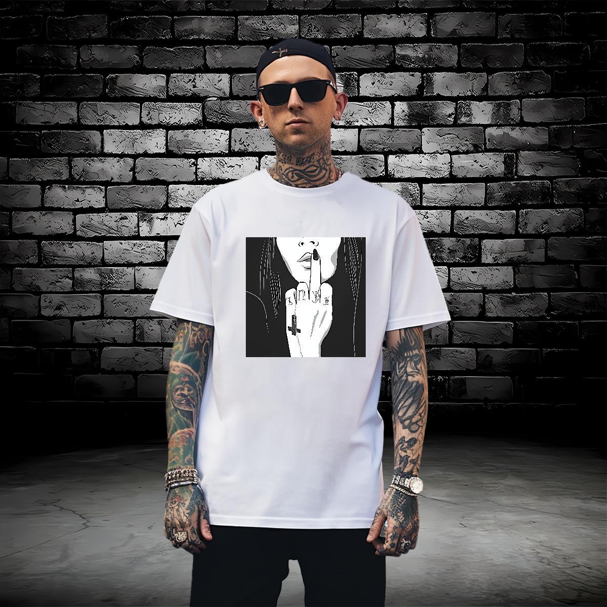 T-Shirts 100% Cotton 230g contempt Street Casual Pure Cotton Custom Printing Mens Tshirts 2024 New Wholesale Tops