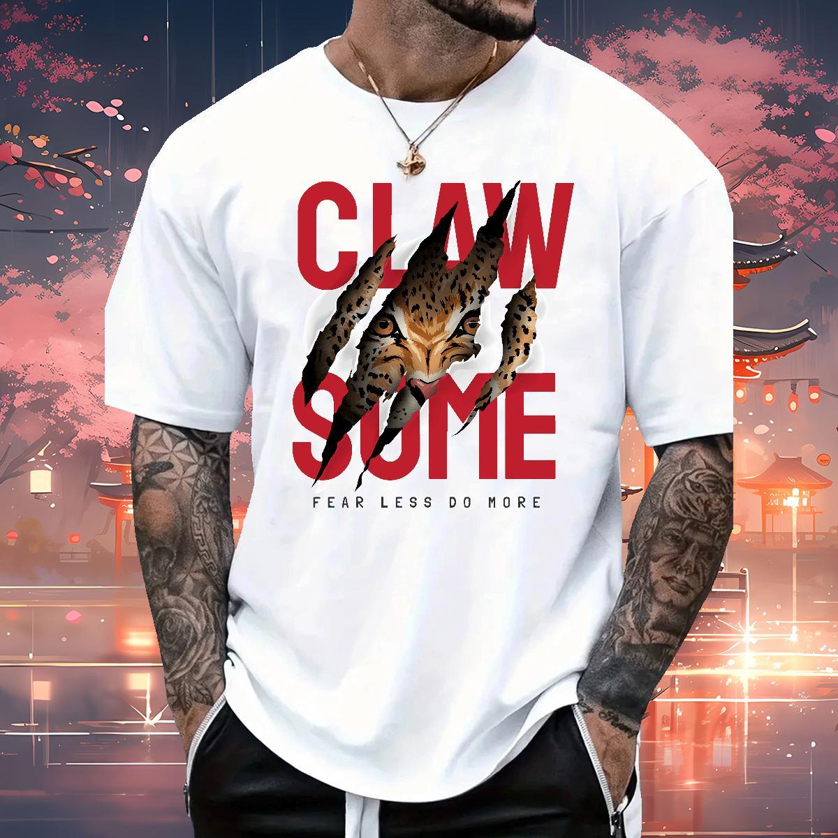 New Mens T Shirts 230g Pure Cotton Outdoor Tees Shirts Breathable Crew Neck Comfortable Men Clothes T-Shirt Floral Print