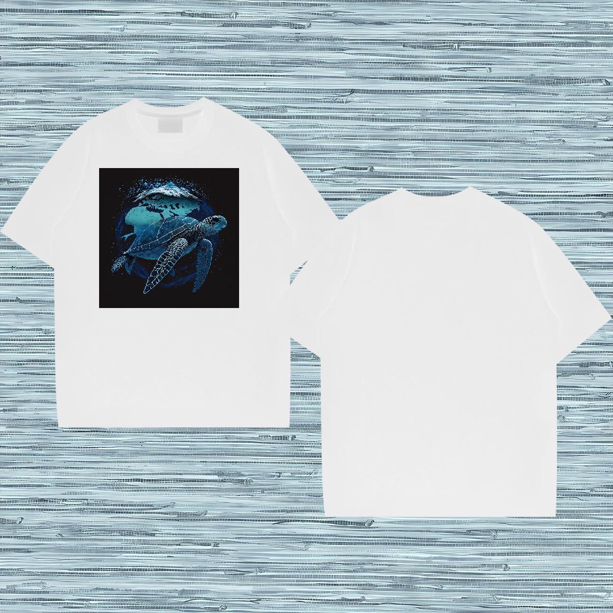 Free Shipping Men T Shirts 230g Pure Cotton tortoise Daily Wear Tops Shirt O-Neck Short Sleeve Cool Design Couples T Shirts Black White