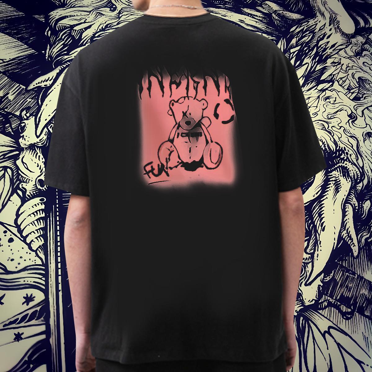 2024 New Man T Shirts 230g Cotton bear Street Casual Tee Shirt Crew Neck Comfortable Men Tees Custom Big Size