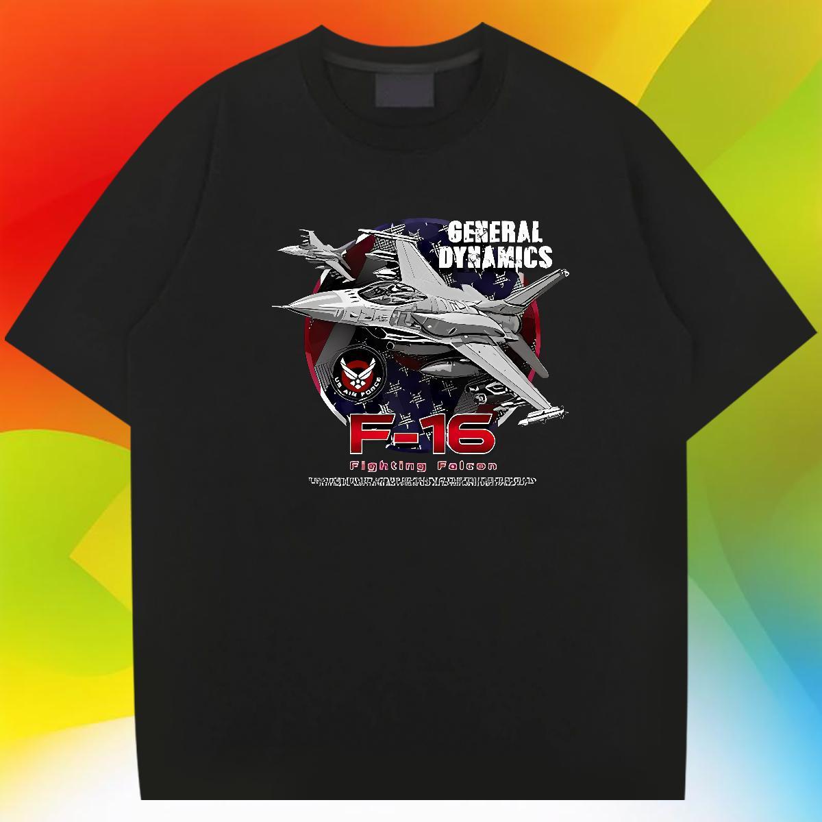 2024 Summer T Shirts Men plane Clothes 230g 100% Cotton Sport Brand Cartoon Print Breathable Short Sleeve Men Tops Tees