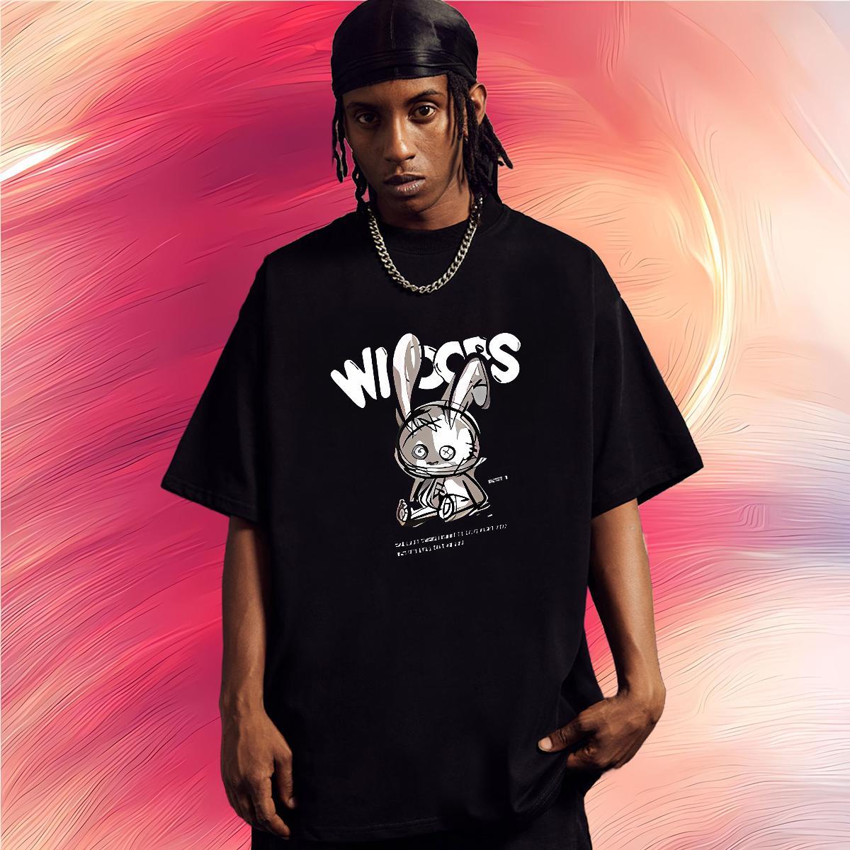 T Shirts Men 230g Cotton rabbit Casual Crew Neck Graphic Men Clothes T-Shirt Designer Fashion Classic Tops Tees