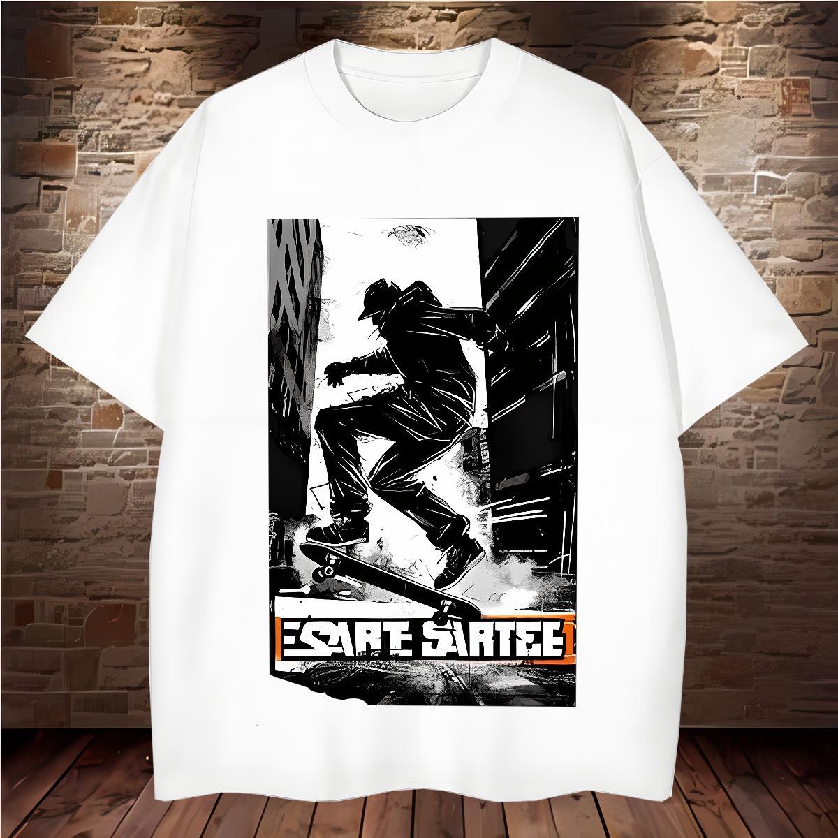 T Shirt For Man 230g Pure Cotton comic Hip Hop Street Crew Neck DIY Anime Men Tops Tees Customized High Quality Tees Shirts