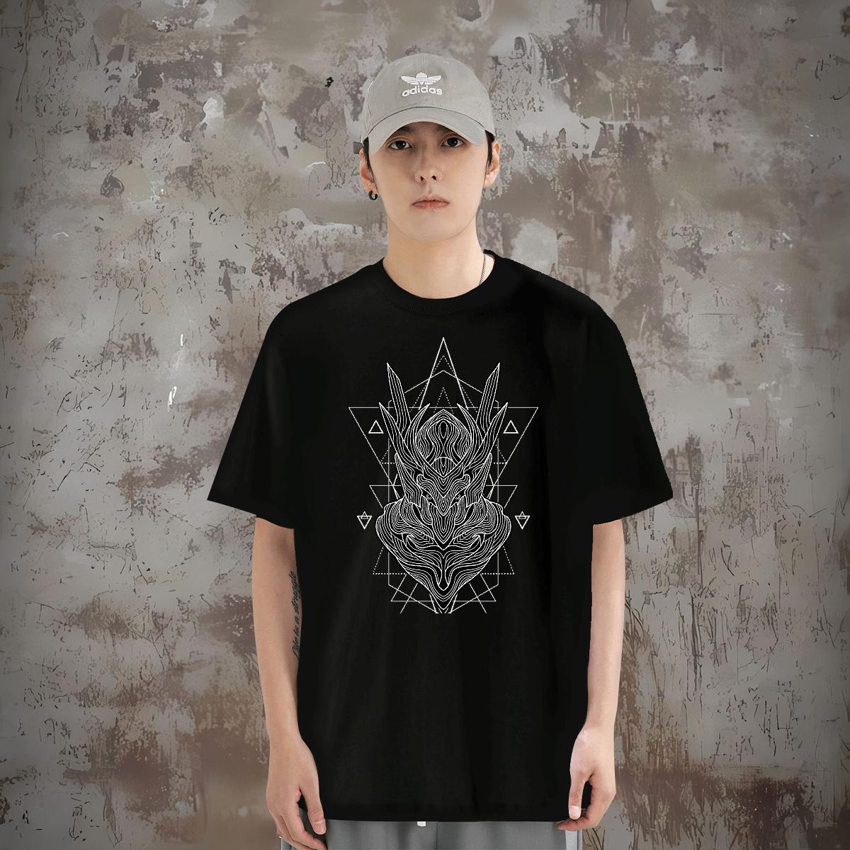 T-Shirts 230g 100% Cotton line Street Wear Crew Neck Custom Print Plus Size Men Tshirts New Designer Brand Tees