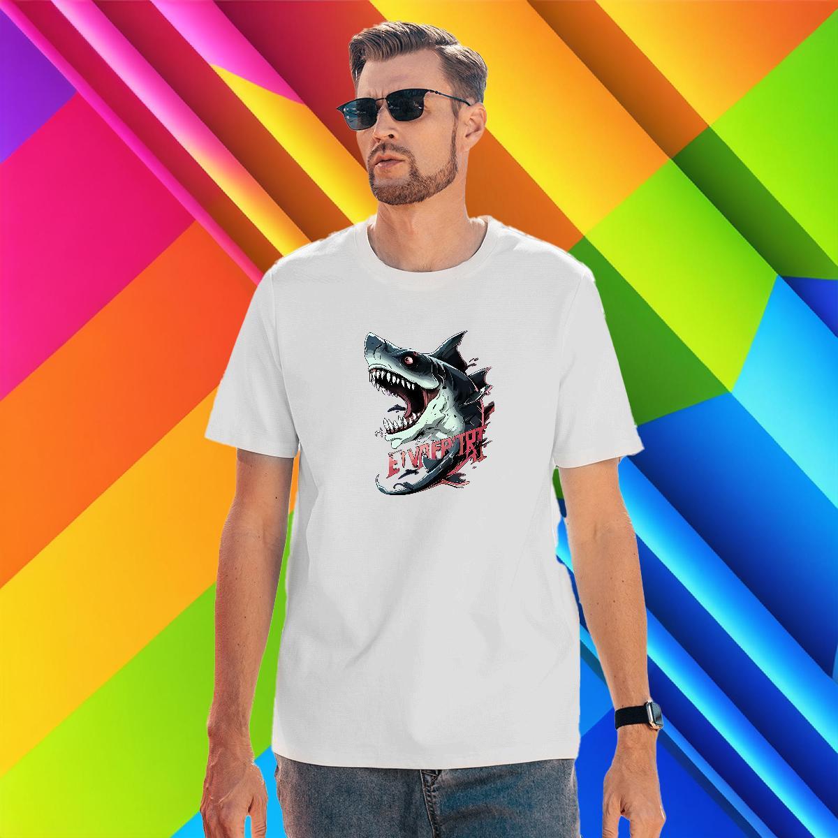 Brand Men Tshirts 230g Cotton Hip Hop shark Custom Print Oversized Short Sleeve Soft 2024 Designer T shirt Tees