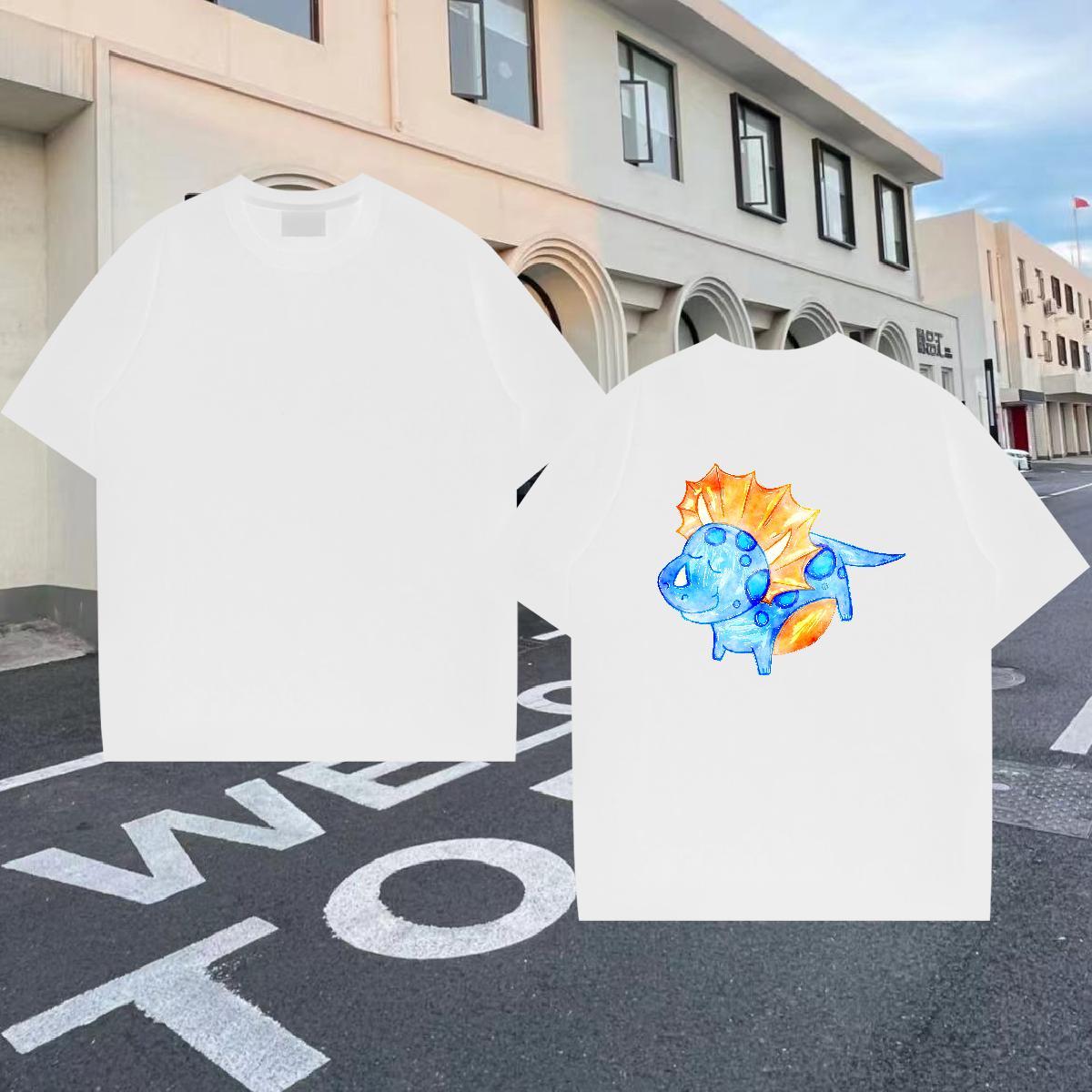 Designer Mens T Shirts 100% Cotton 230g dog Daily Outfit Tops O-Neck Short Sleeve Cool Design Men Clothes T-Shirt Oversized 3XL 4XL