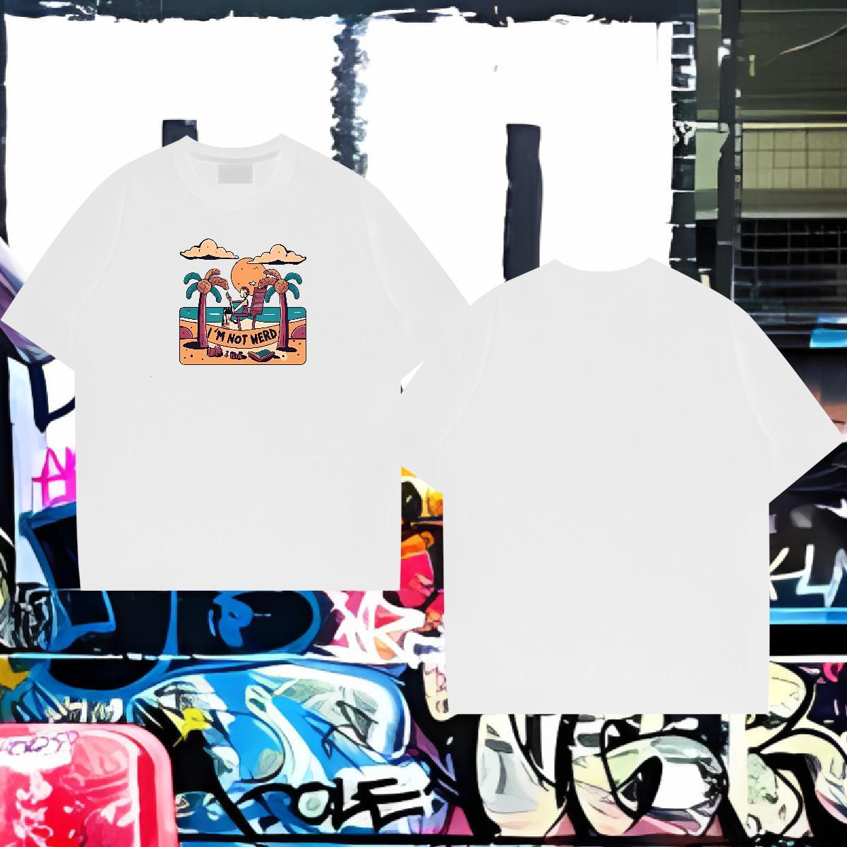 New T shirt 100% Cotton 230g sea Home Outdoor Tee Shirt Round Neck Short Sleeve Cool Design Men Tees Plus Size Cartoon