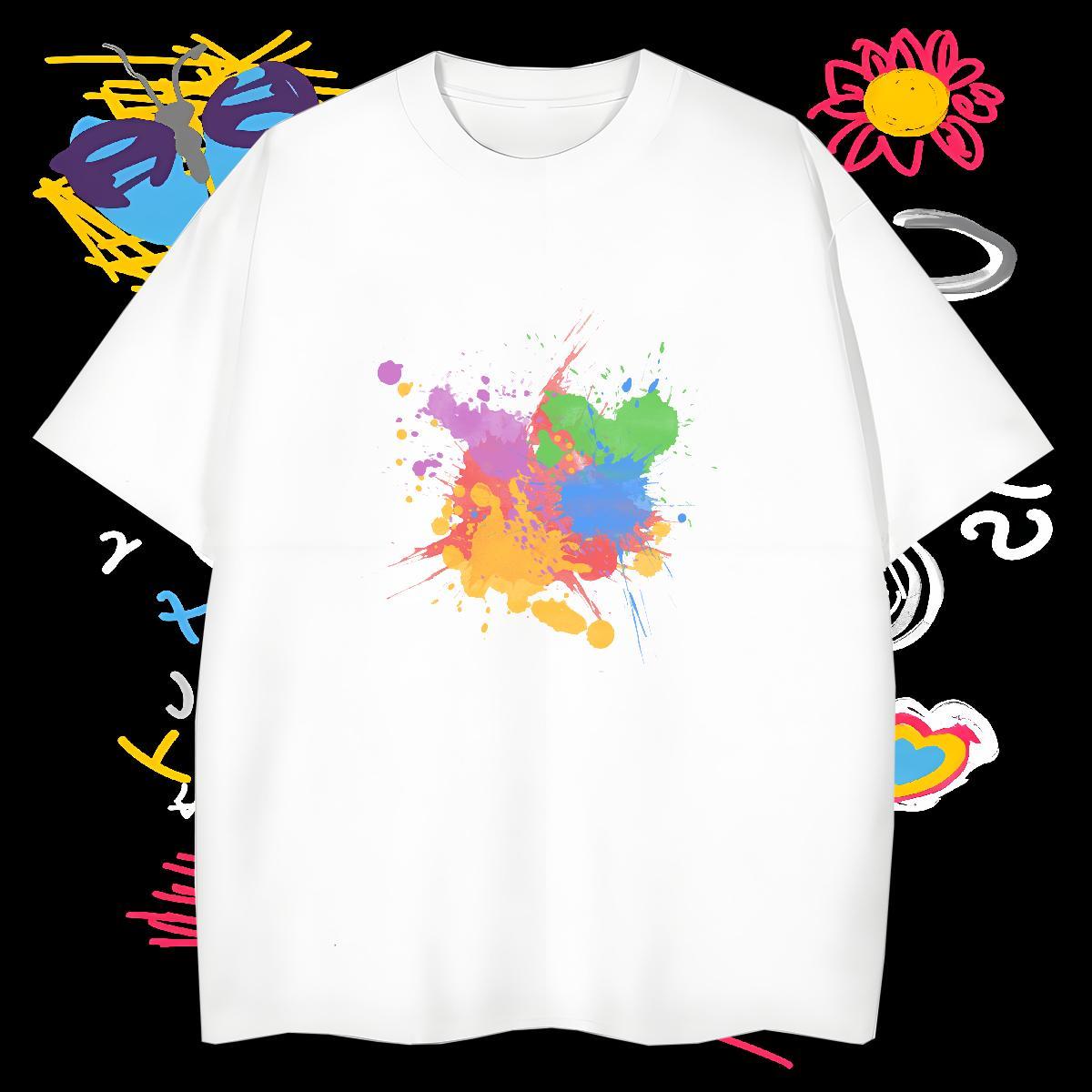 T-Shirts for Men 230g Cotton painting Anime Printing Street O-Neck Short Sleeve Cartoon Print Men Tshirts Designer TOP Quality Clothings