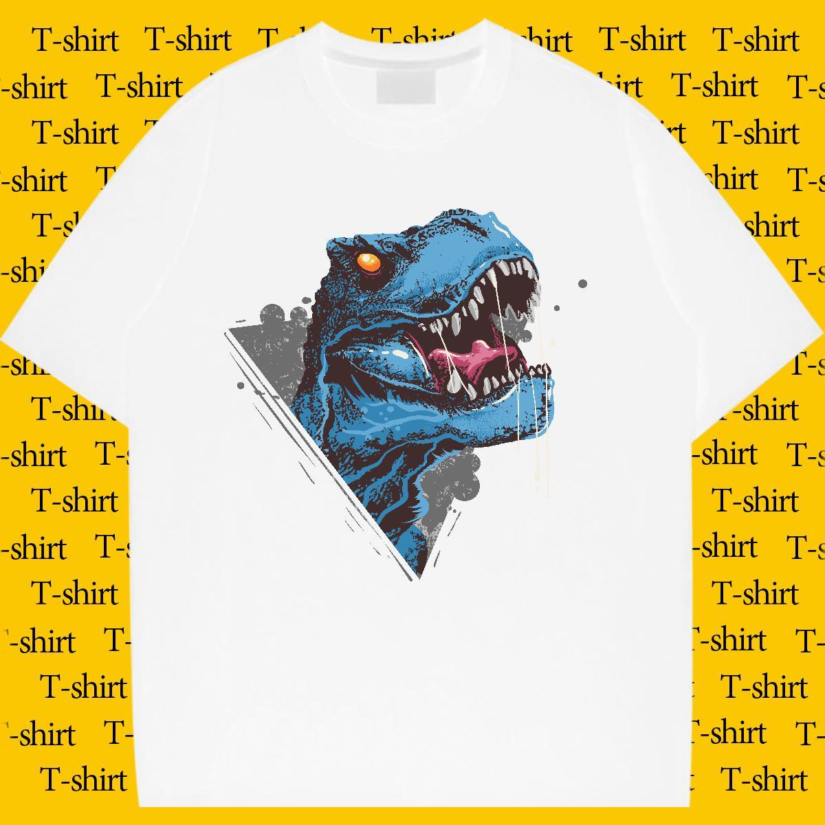 Comfortable T Shirts Women Crew Neck Womens Tshirts Cartoon Floral Printing dinosaur Casual Sport 230g Cotton Fashion Clothes Shirt