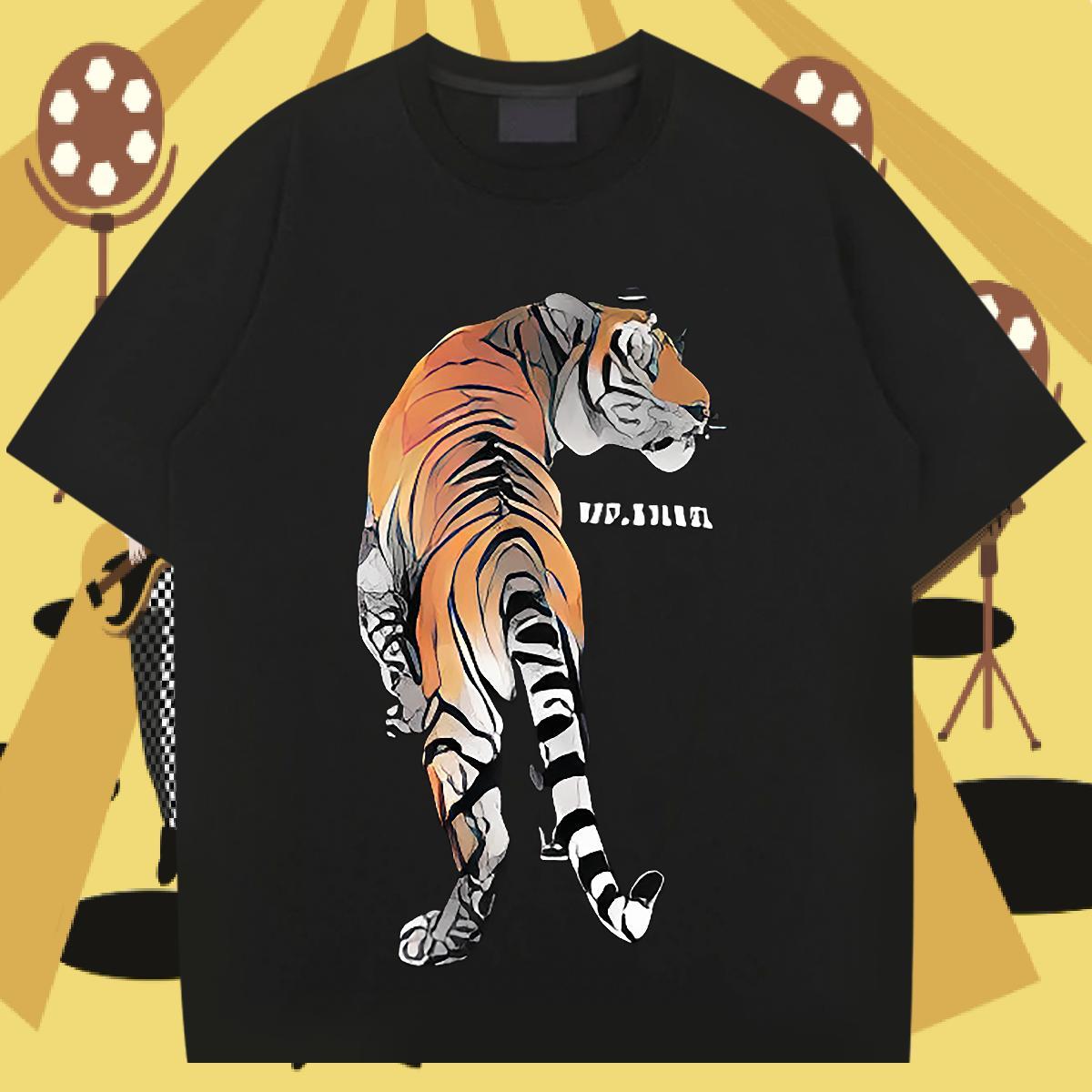 Wholesale T Shirt For Man 100% Cotton 230g tiger Sports Casual Tees Breathable Soft Unisex Tshirt for Man Woman DIY Anime