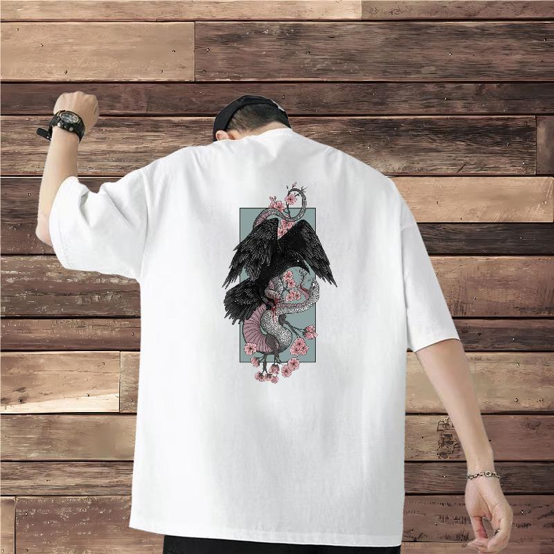 Free Shipping T Shirts Men 100% Cotton 230g eagle Hip Hop Polos Breathable Short Sleeve Designer Men Tshirts Plus Size Custom