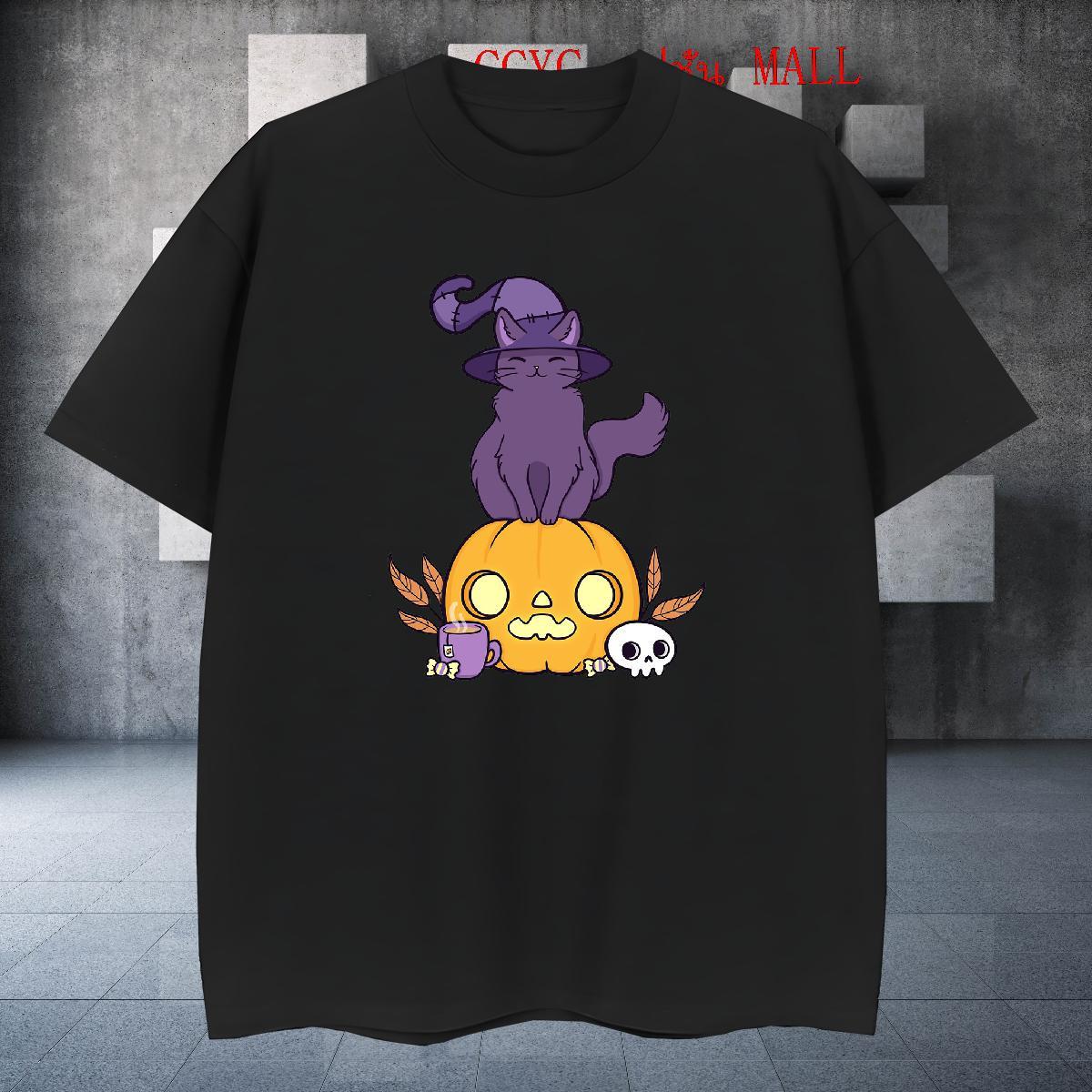 Free Shipping Man T Shirts 100% Cotton 230g pumpkin Casual Daily Wear Tshirts Crew Neck Breathable Comfortable Men Clothes T-Shirt Customized Print