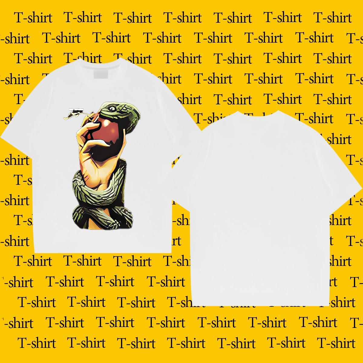 T Shirt For Man 230g Pure Cotton snake Casual Beach Breathable Short Sleeve DIY Logo Oversized Mens Tshirts Factory Direct TOP Quality Clothings