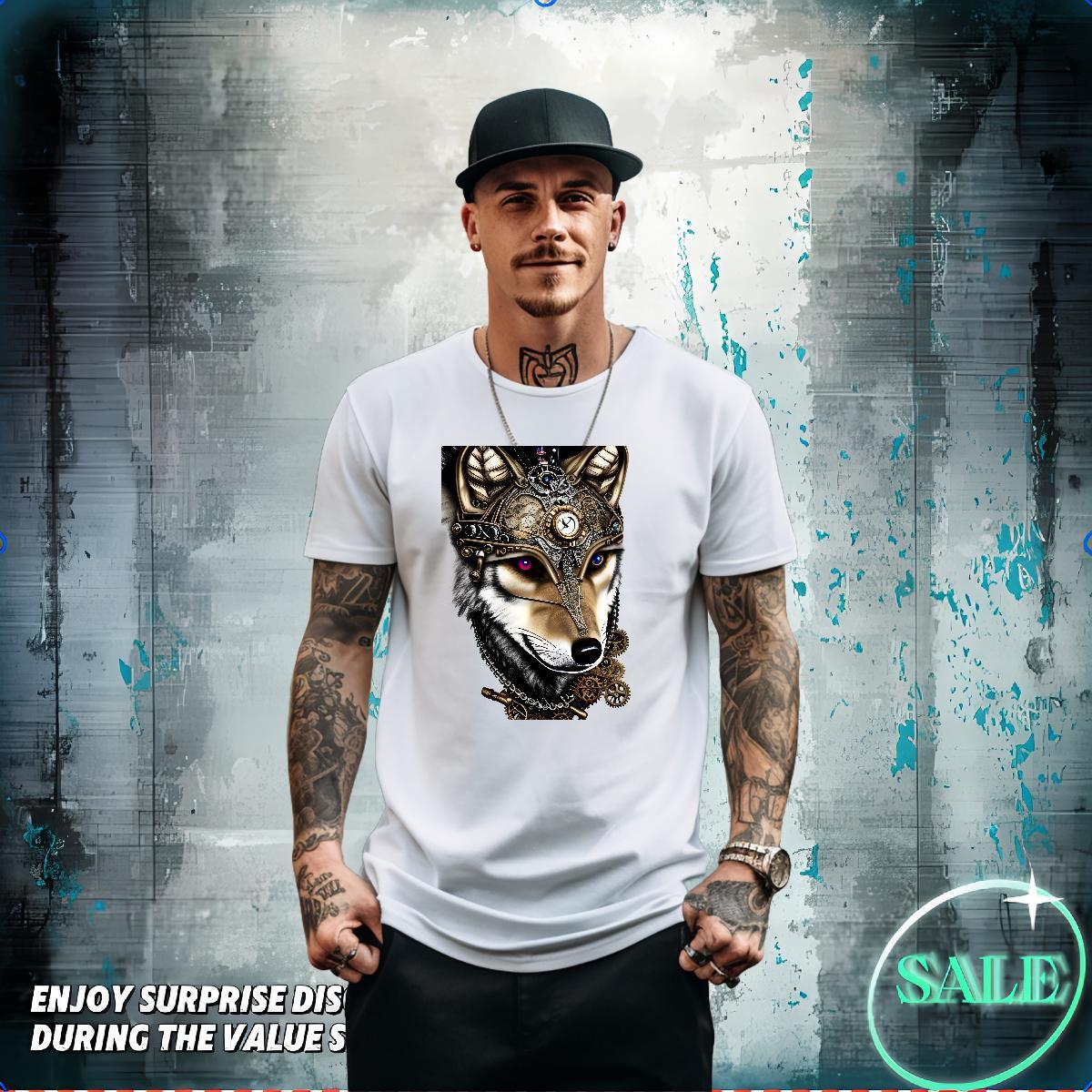 Customized T shirt 100% Cotton 230g wolf Street Polos O-Neck Short Sleeve TOP Quality Men Tees Anime