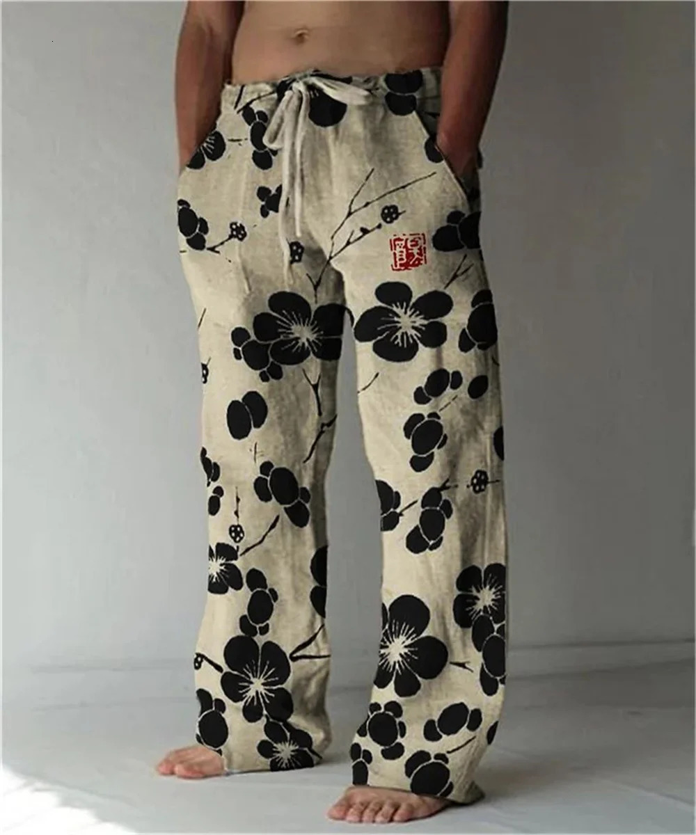 Mens cross-border foreign trade 3D digital printing lobster casual pants street fashion wide-leg pants mopping pants 240806