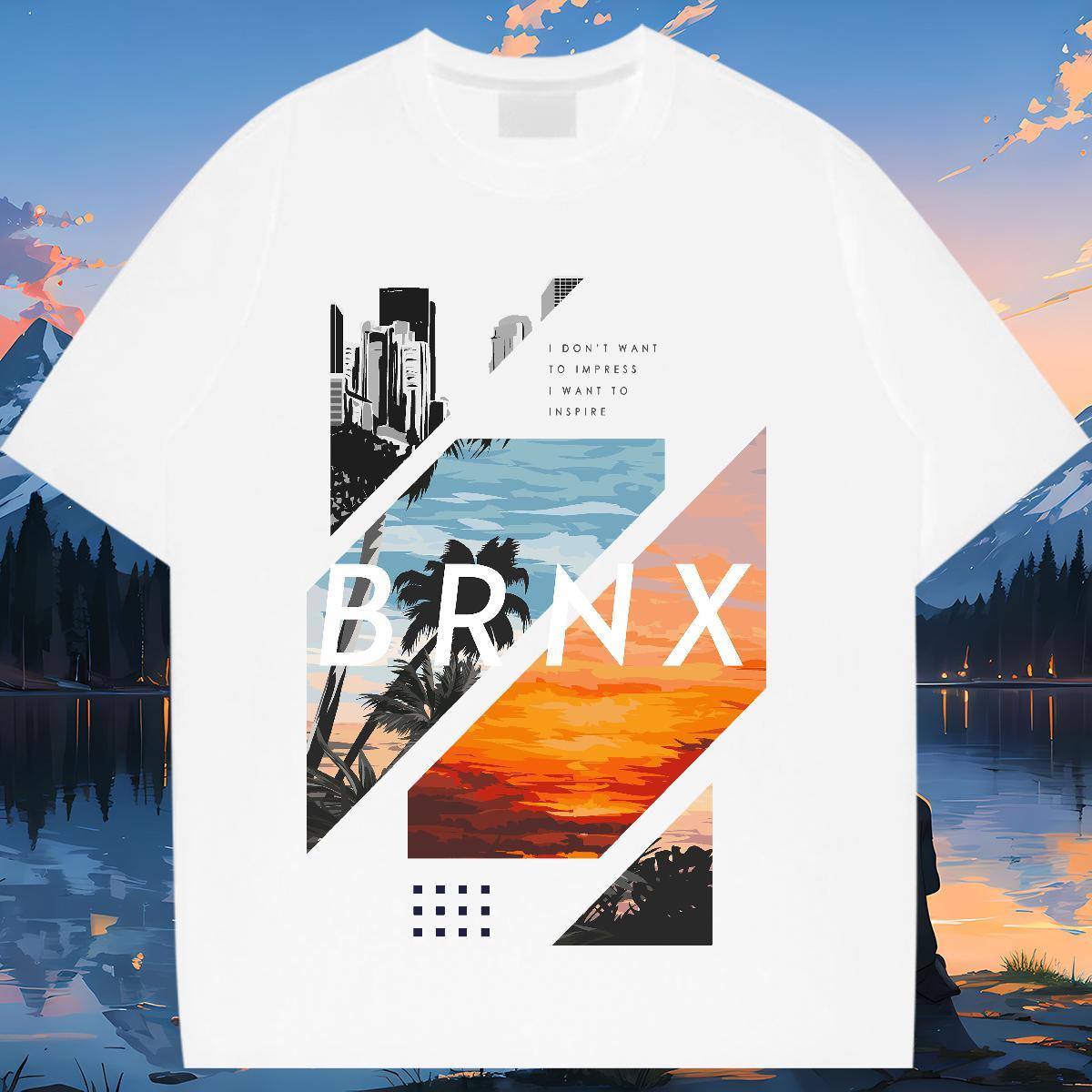 Soft T Shirts Women Breathable Soft Women Tshirts Anime Print tree Beach 100% Cotton 230g Factory Direct Tops Tees