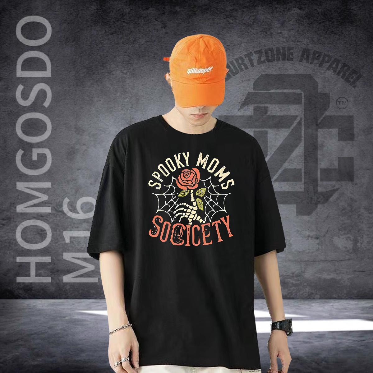 Brand T shirt 230g Pure Cotton rose Summer Casual Tee Shirt O Neck Short Sleeves Loose Tshirts Floral Print