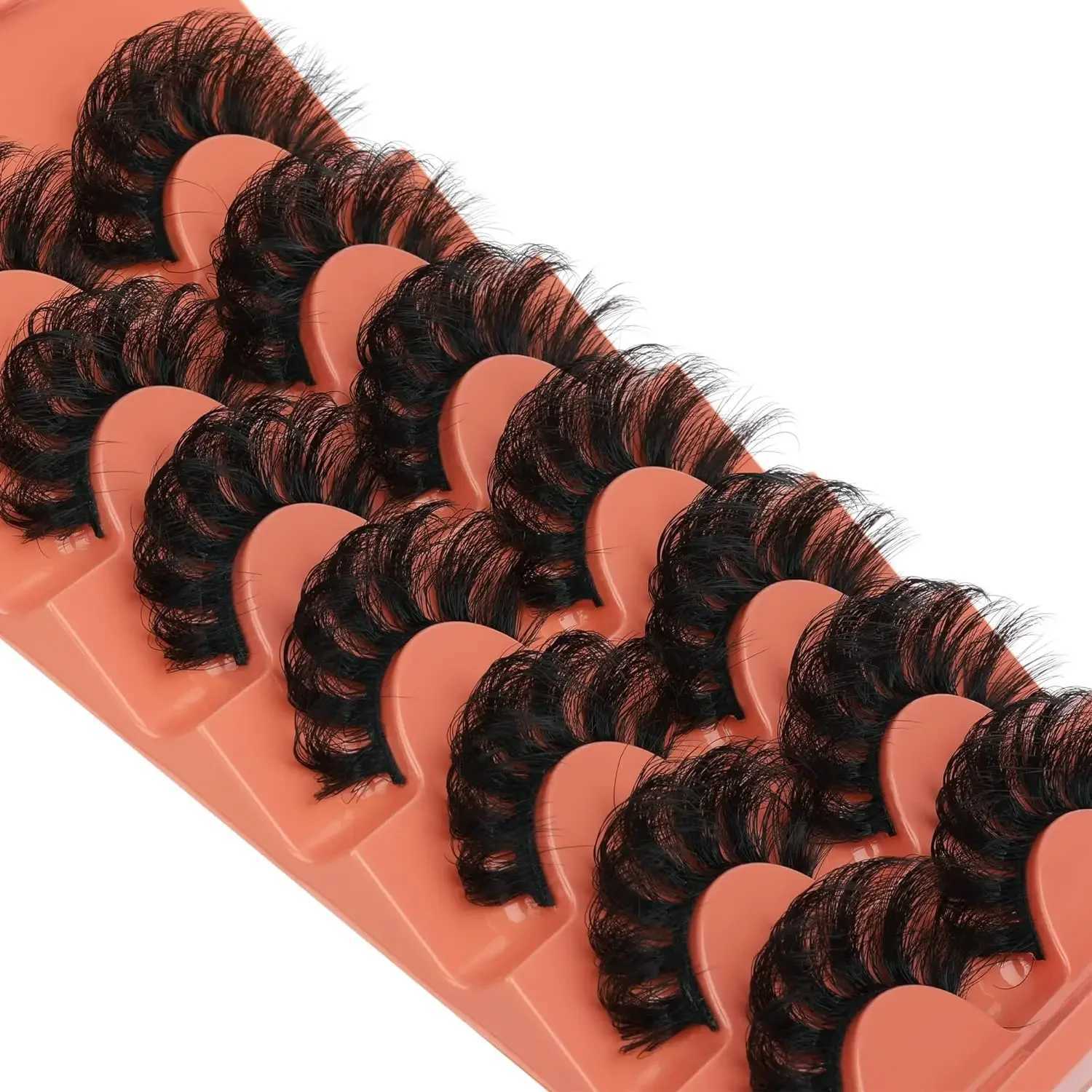 7 pairs of fluffy artificial mink eyelashes Wispy false eyelashes thick false eyelashes curly false eyelashes W240803