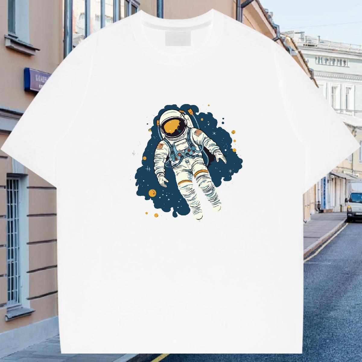 Mens T Shirts 100% Cotton 230g universe Hip Hop Breathable Crew Neck Custom Printed Men Clothes T-Shirt DIY Customized Wholesale Top Tees