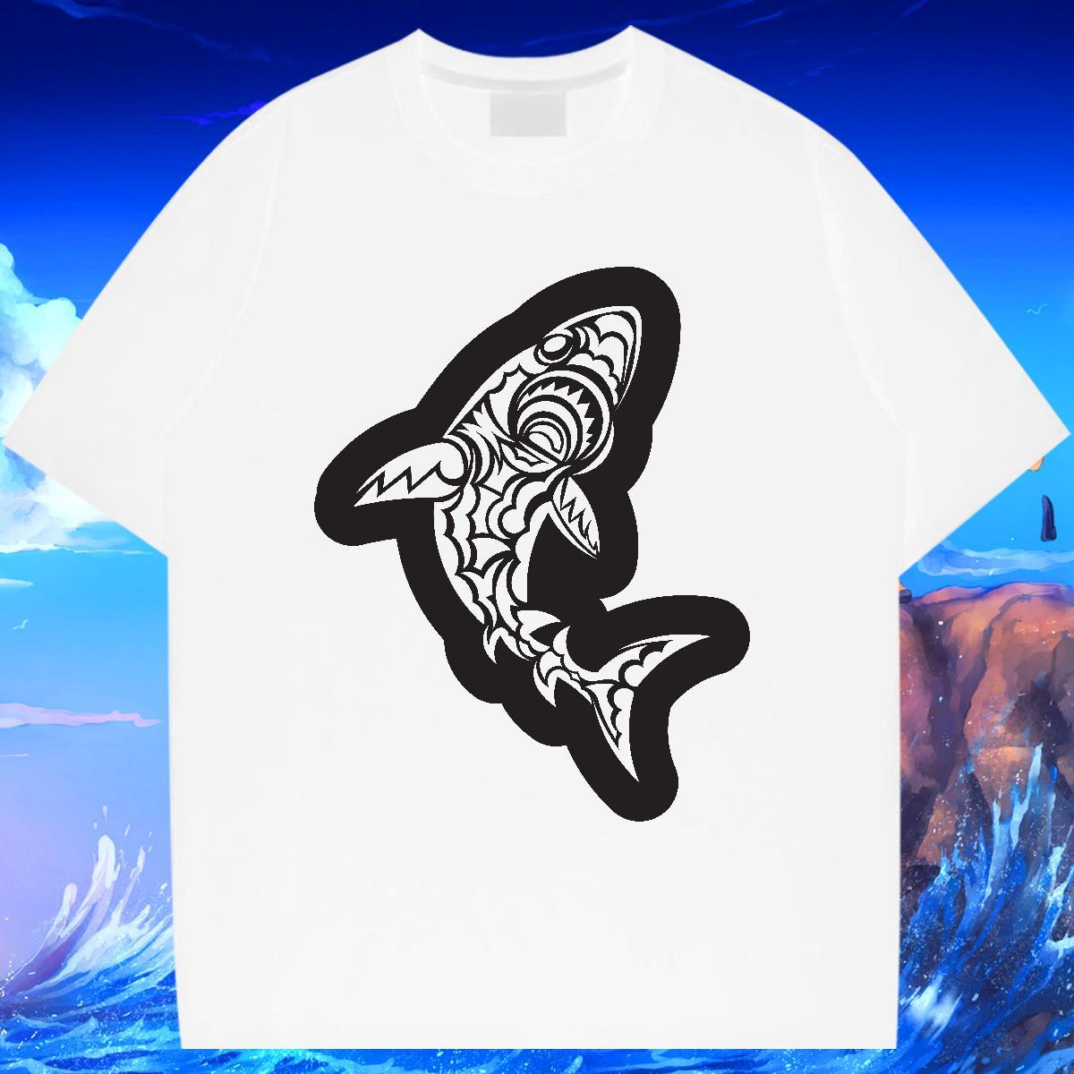 Customized T Shirt For Man 230g 100% Cotton fish Sport Top Tees Pure Cotton Comfortable Couples T Shirts Custom Print Oversized