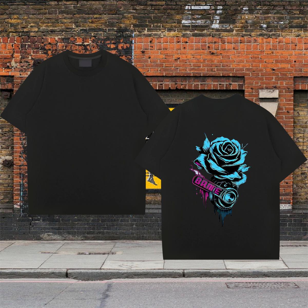 2024 Designer T Shirt For Man 230g Pure Cotton flower Hip Hop Top Tees O-Neck Short Sleeve Popular Mens Tshirts Skull