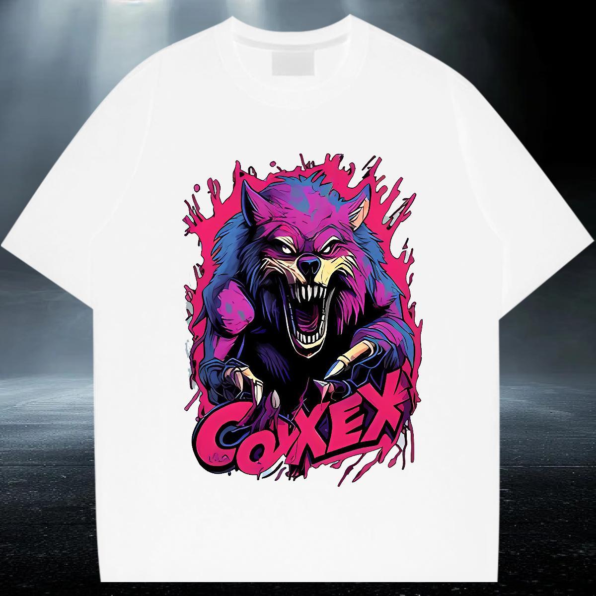 Brand Men Clothes T-Shirt 230g 100% Cotton Sports Casual wolf Custom Printing Crew Neck Breathable Fashion T Shirt For Man Polos