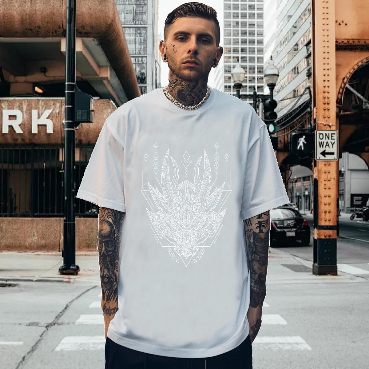 Men T Shirts 100% Cotton 230g handpainted Street Casual Breathable Cartoon Printing L-4XL Couples T Shirts Classic High Quality Tops Tees