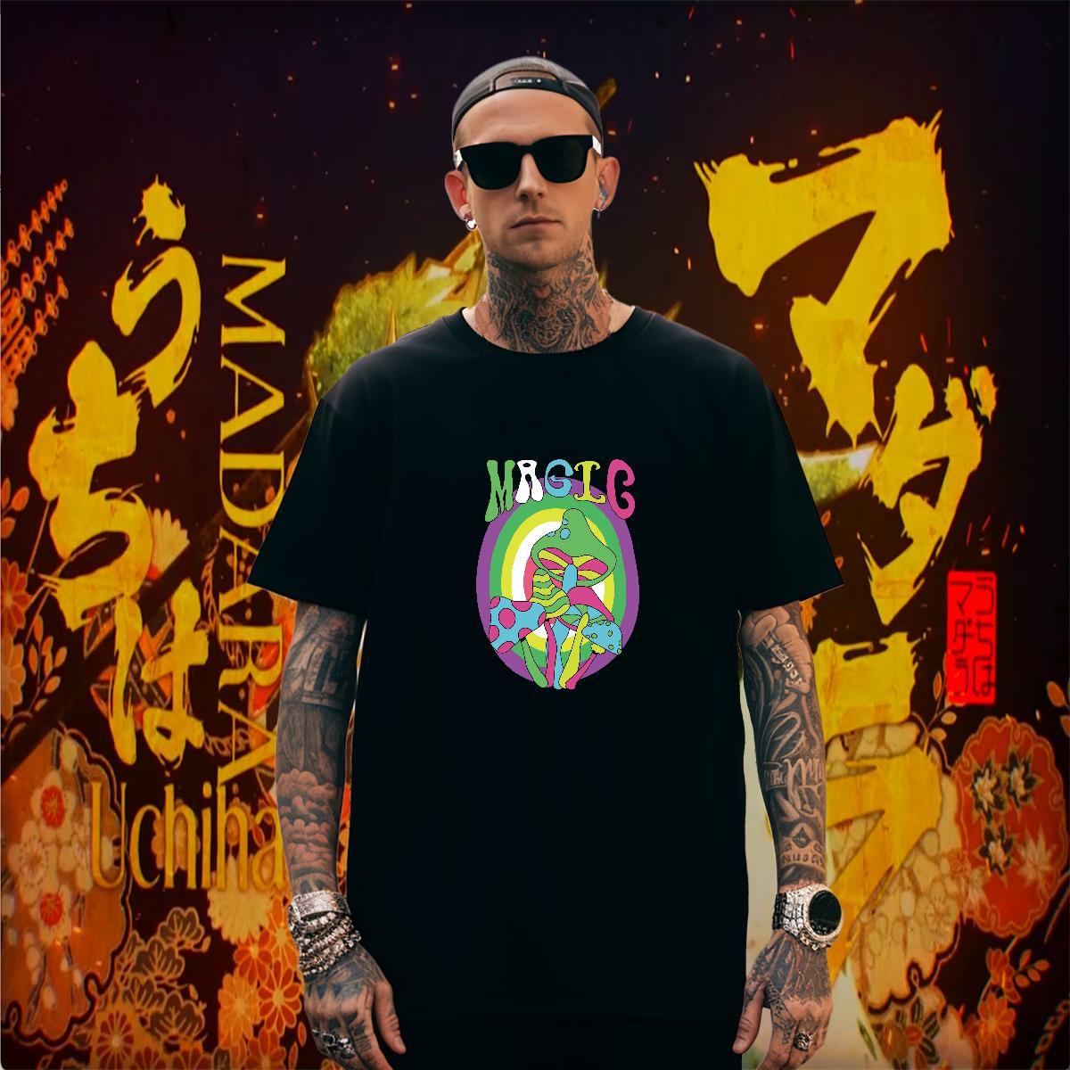 Mens T Shirts 230g Pure Cotton mushroom Casual Daily Wear Short Sleeve O-Neck DIY Printed Tshirts Fashion New Designer Clothes