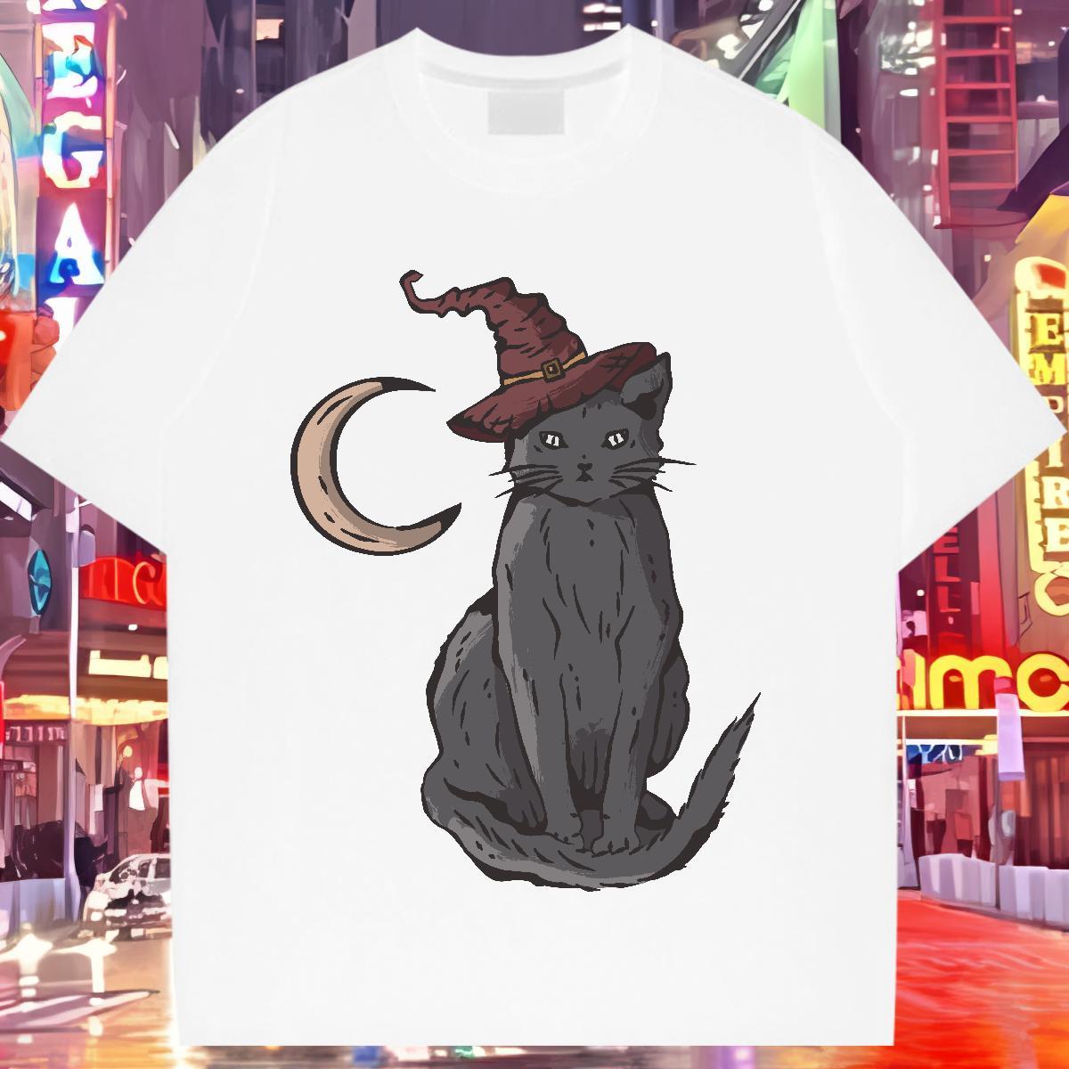 Designer Nice T shirt Breathable Short Sleeve Unisex Tshirts DIY Anime Printed cat Summer Casual 230g Cotton New Tee Shirt