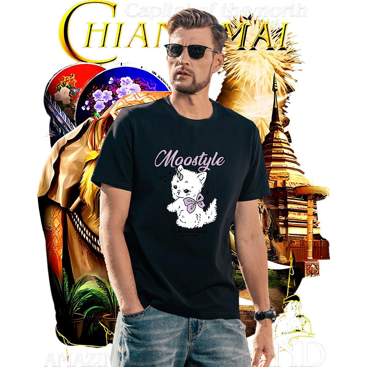 Wholesale Tshirt for Man Woman 230g Pure Cotton cute Mens T Shirts Beach O Neck Short Sleeves Black Oversized Fashion Designer Tee Shirt