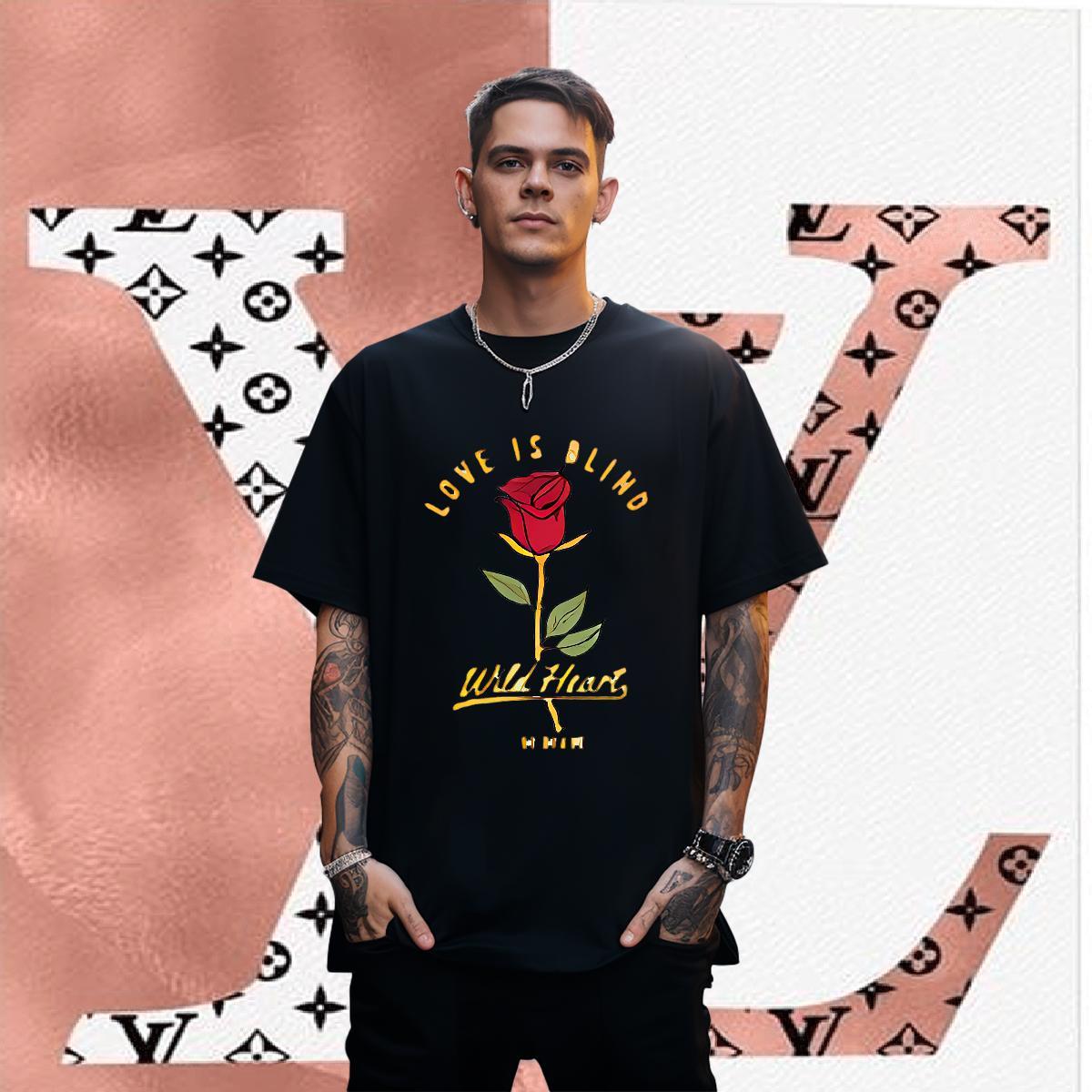 Free Shipping Men T Shirts 100% Cotton 230g ROSE Daily Outfit Clothings Pure Cotton Unisex Men Tops Tees DIY Printed
