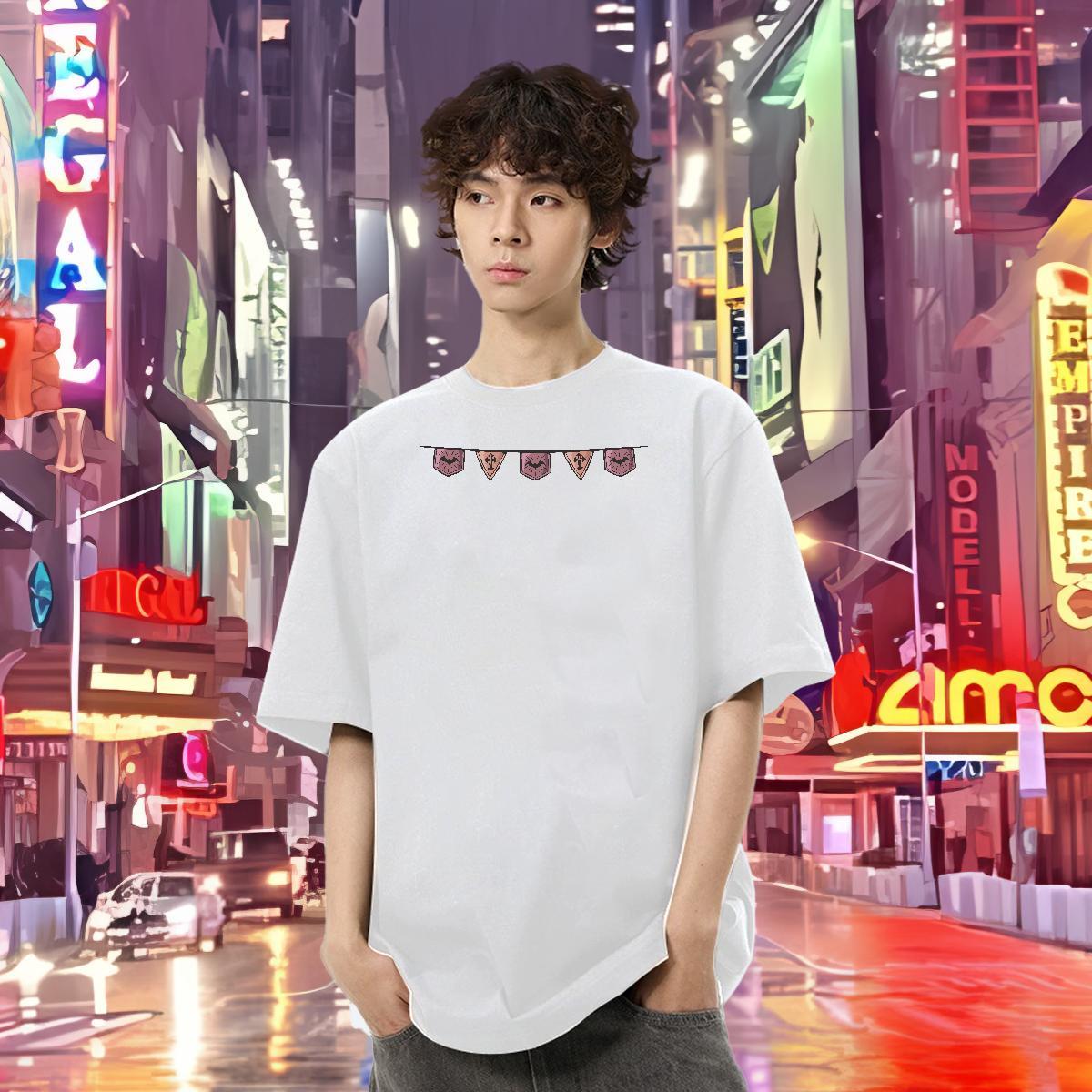 Classic Casual T-Shirts 230g Pure Cotton Bunting Beach Tshirts Breathable Crew Neck TOP Quality Mens Tshirts DIY Logo Oversized
