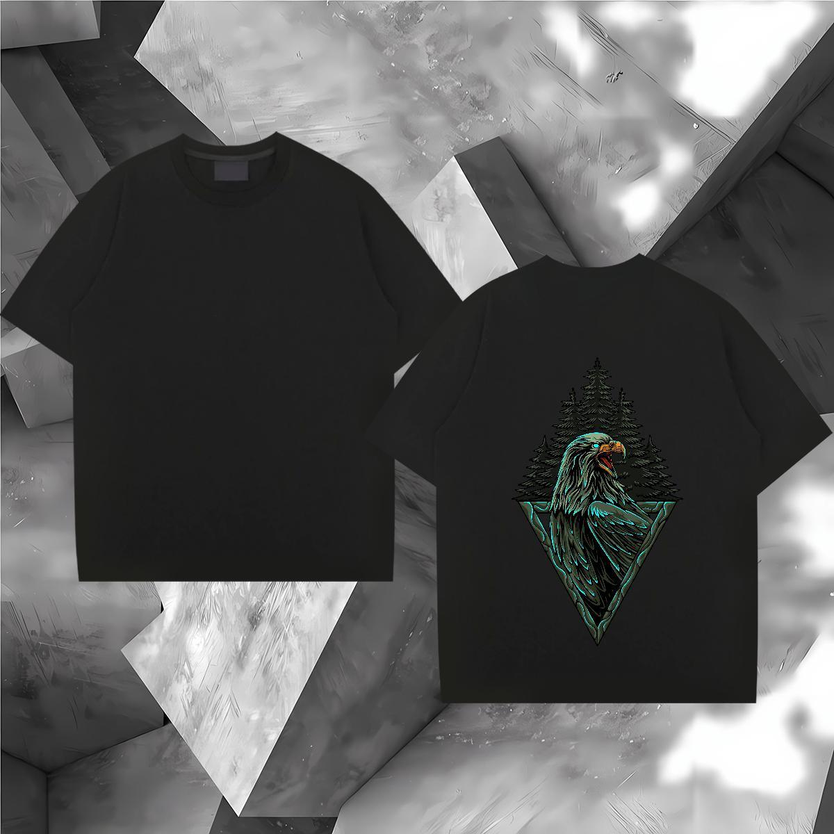 Unisex Men Clothes T-Shirt 230g Pure Cotton eagle Mens T Shirts Outdoor Short Sleeve Soft Asian Size Fashion Designer Tees