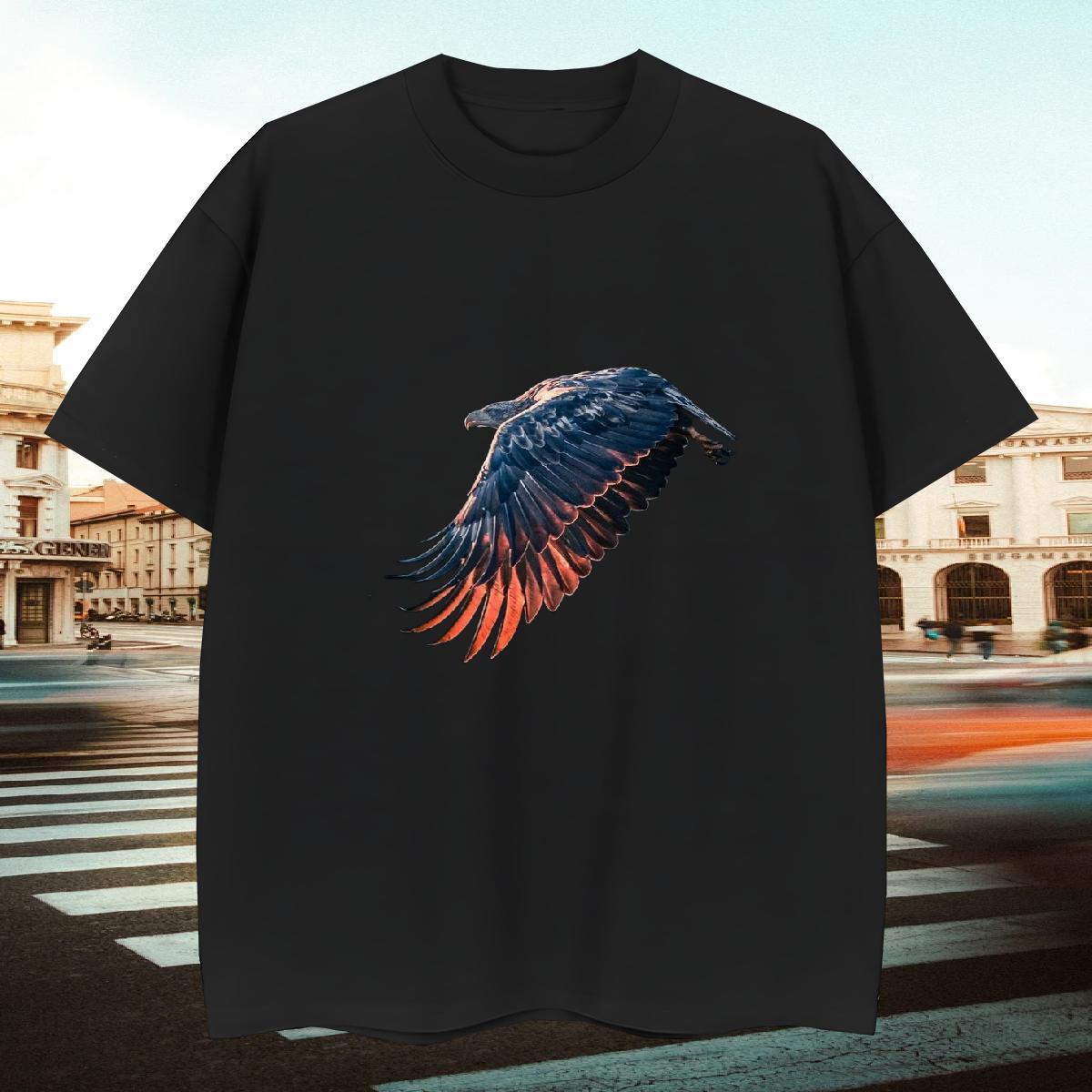 Designer Tshirt for Man Woman 230g Cotton eagle T Shirt For Man Anime Printing Street Breathable Short Sleeve DIY Logo Oversized Fashion Designer Tops