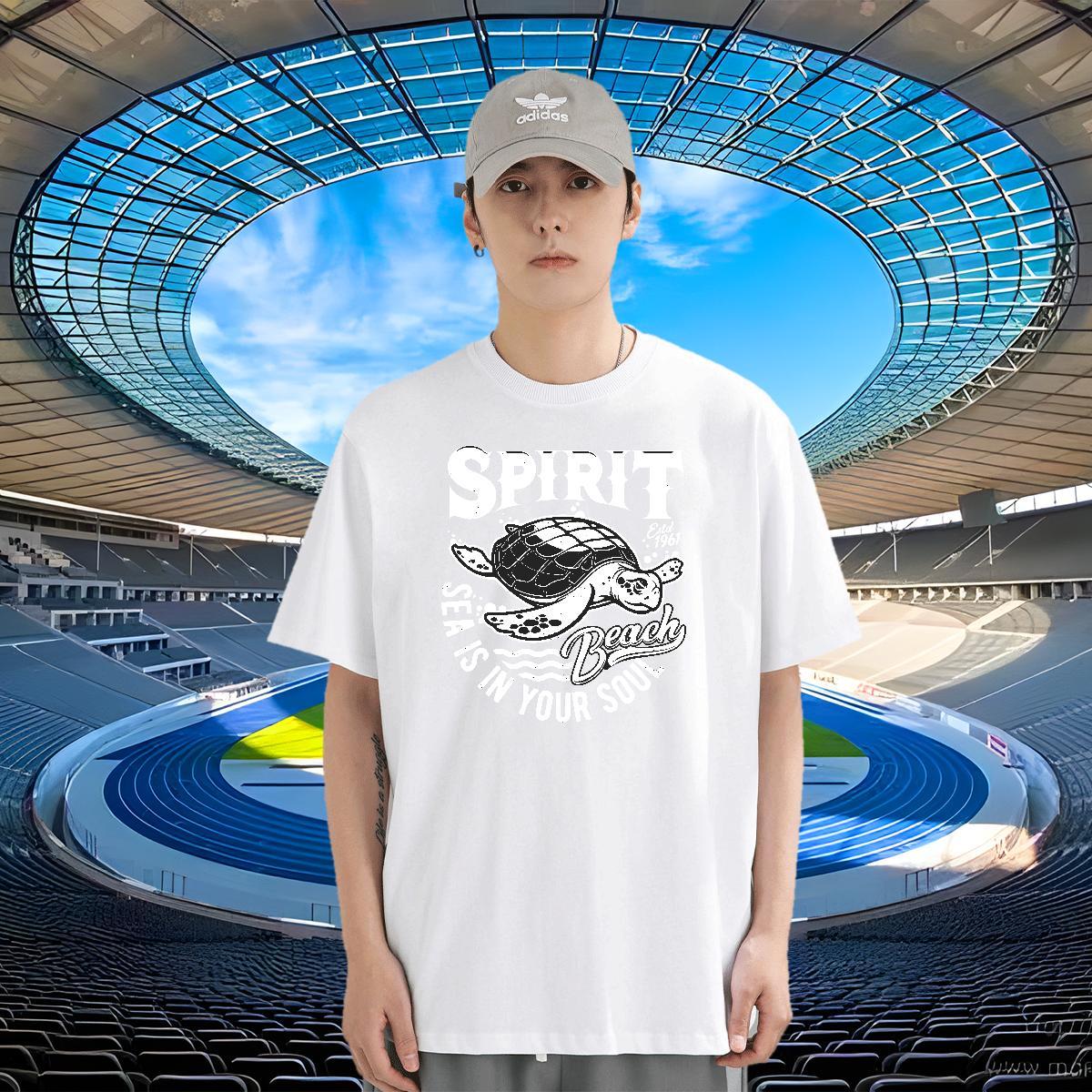 Designer Tshirts 230g Cotton Casual Daily Wear tortoise Black White Short Sleeve O-Neck Brand Man T Shirts Clothings