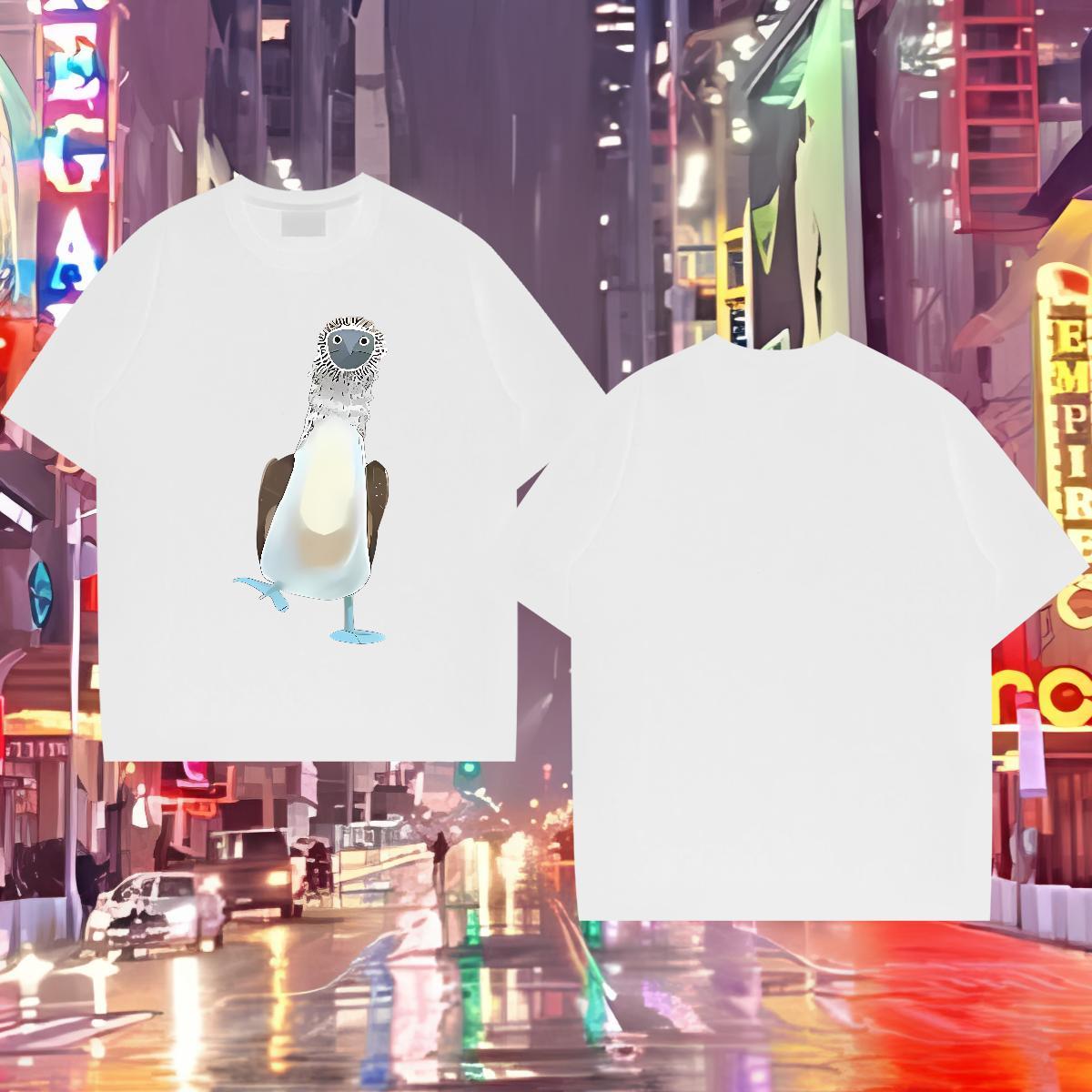 2024 DIY T Shirt For Man 230g 100% Cotton bird Street wear Hip Hop Tops Shirt Short Sleeve Soft Popular Mens Tshirts Oversized 3XL 4XL