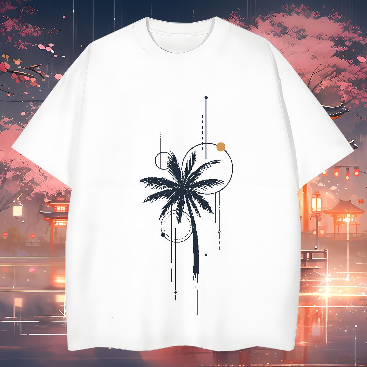 Fashion Designer T-Shirts for Men 230g Pure Cotton tree Street Polos O Neck Short Sleeves TOP Quality Tshirt for Man Woman Custom Print Oversized