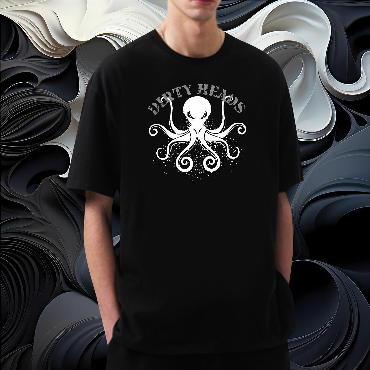 T shirt 230g 100% Cotton octopus Daily Wear Breathable Crew Neck Anime Print Couples T Shirts Fashion Designer Free Shipping Tees Shirts