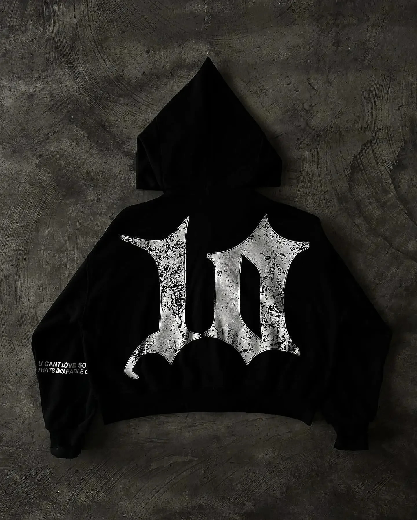 NARCISSIST Black Gothic Zip Up Hoodies Retro Hip Hop Graphic Patchwork Hoodie Y2k Men Women Punk Patch Harajuku Jacket Clothing 240806