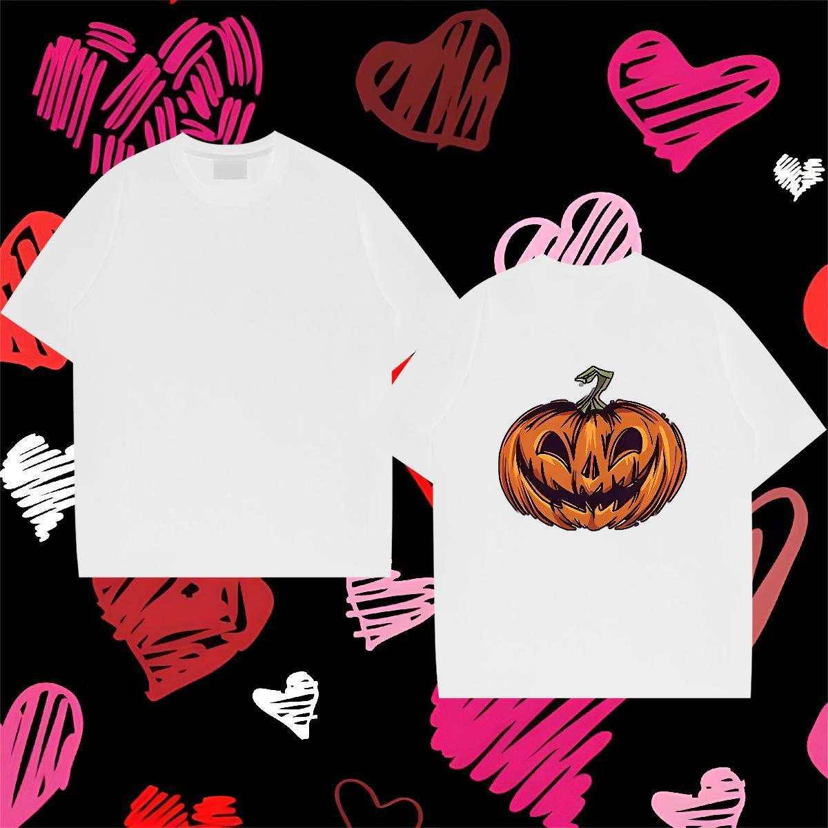 DIY Customized Man T Shirts 230g Pure Cotton halloween Street Casual Clothings Short Sleeve O-Neck Designer Men Tees Customized Print