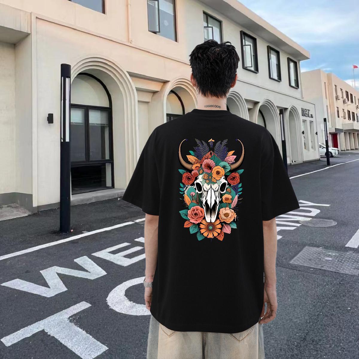 Custom T-Shirts 100% Cotton 230g sheep Anime Printing Street Polos Breathable Short Sleeve Comfortable Tshirt for Man Woman Customized