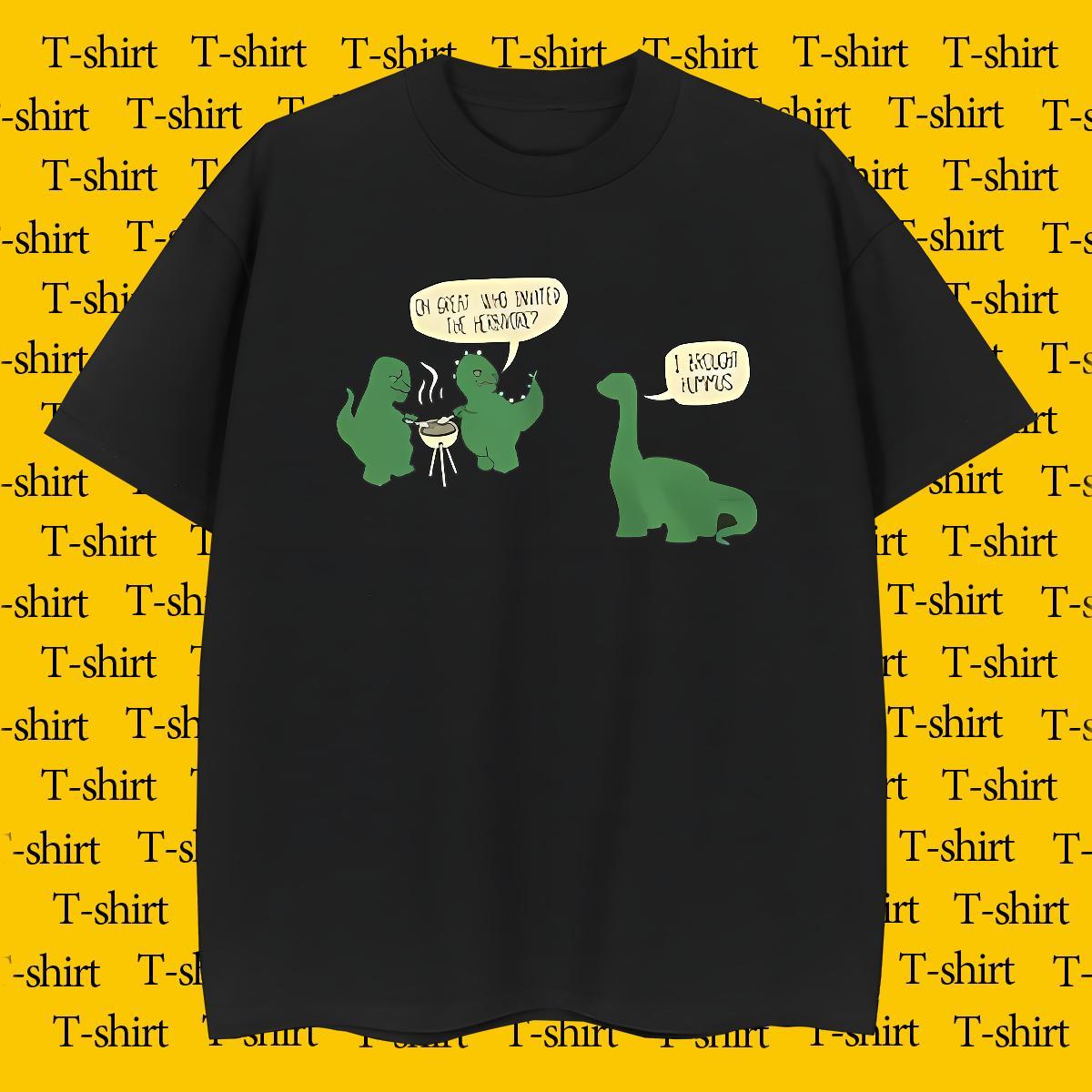 Mens T Shirts 100% Cotton 230g dinosaur Casual Short Sleeve O-Neck Customized Tshirt for Man Woman Casual New Wholesale Clothes